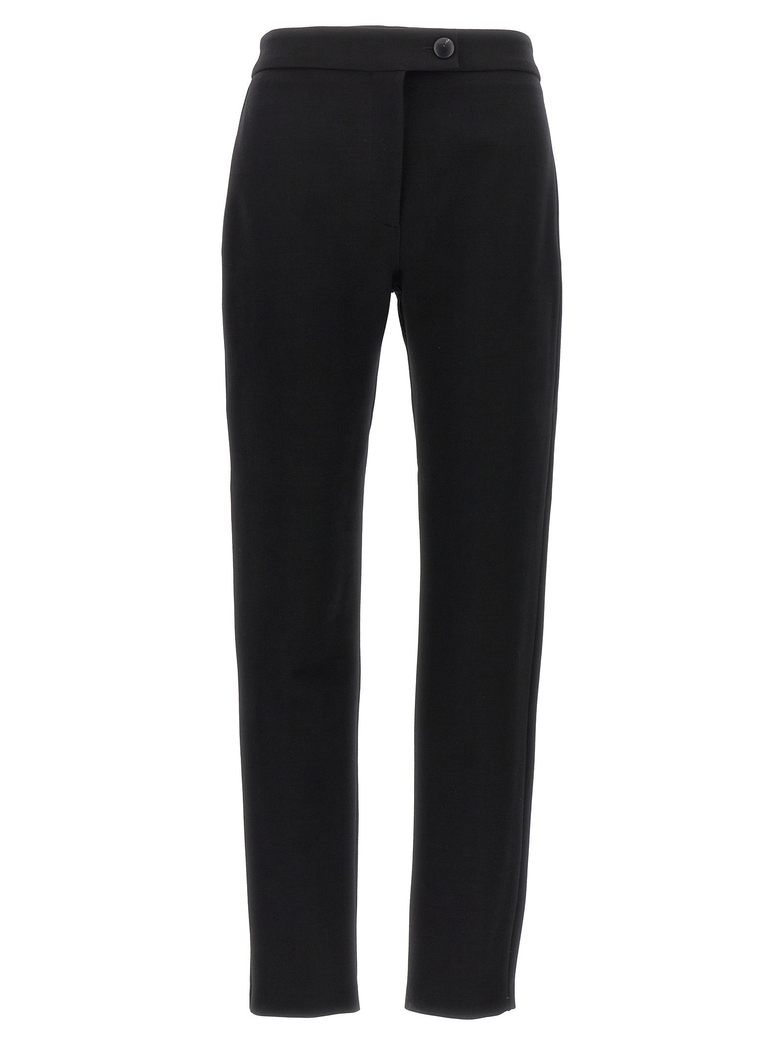 Black Stretch Wool Skinny Pants