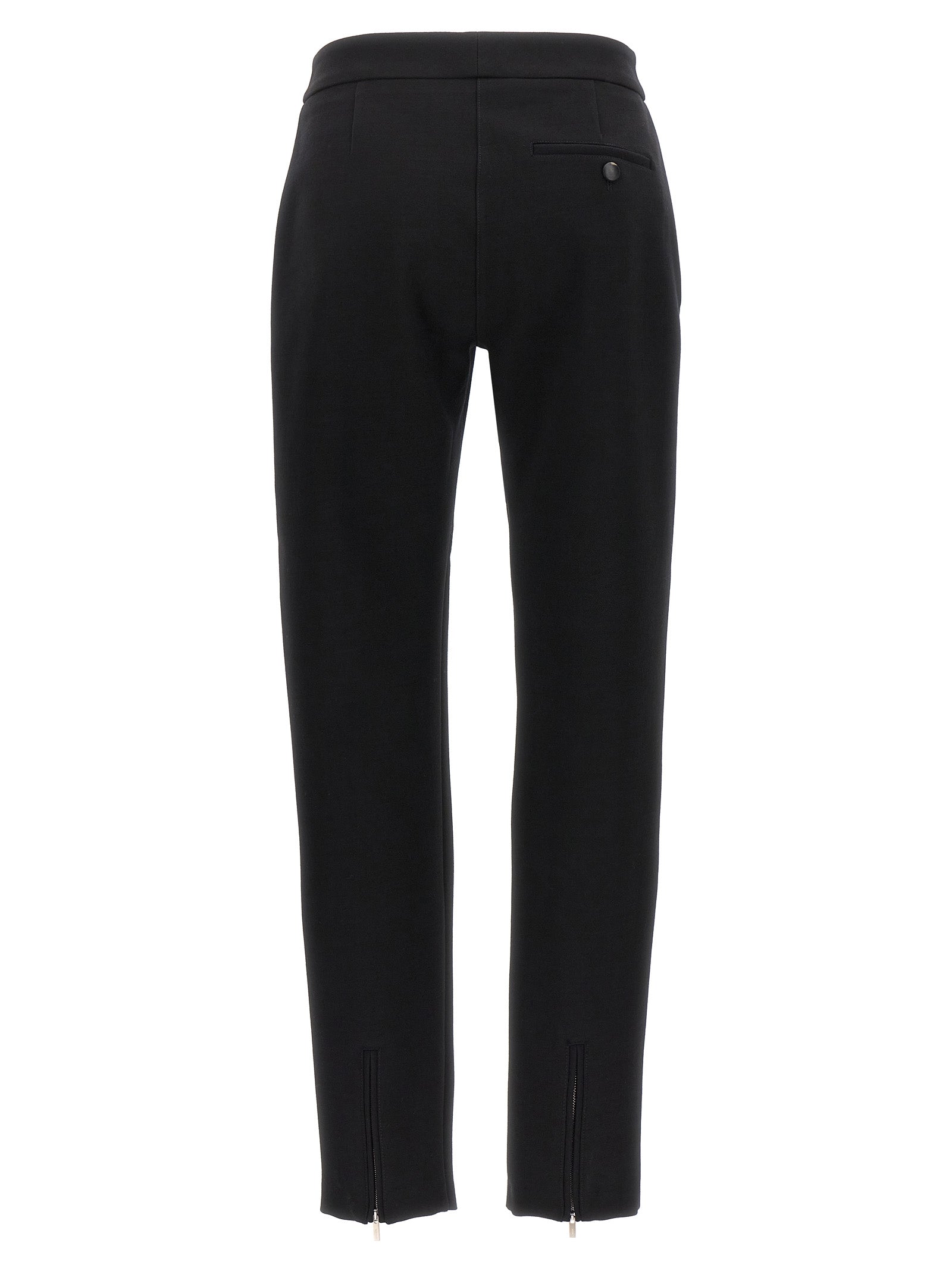 Black Stretch Wool Skinny Pants