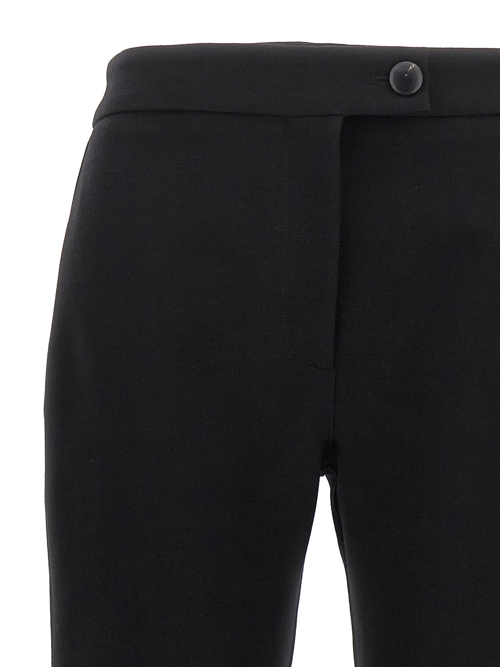 Black Stretch Wool Skinny Pants