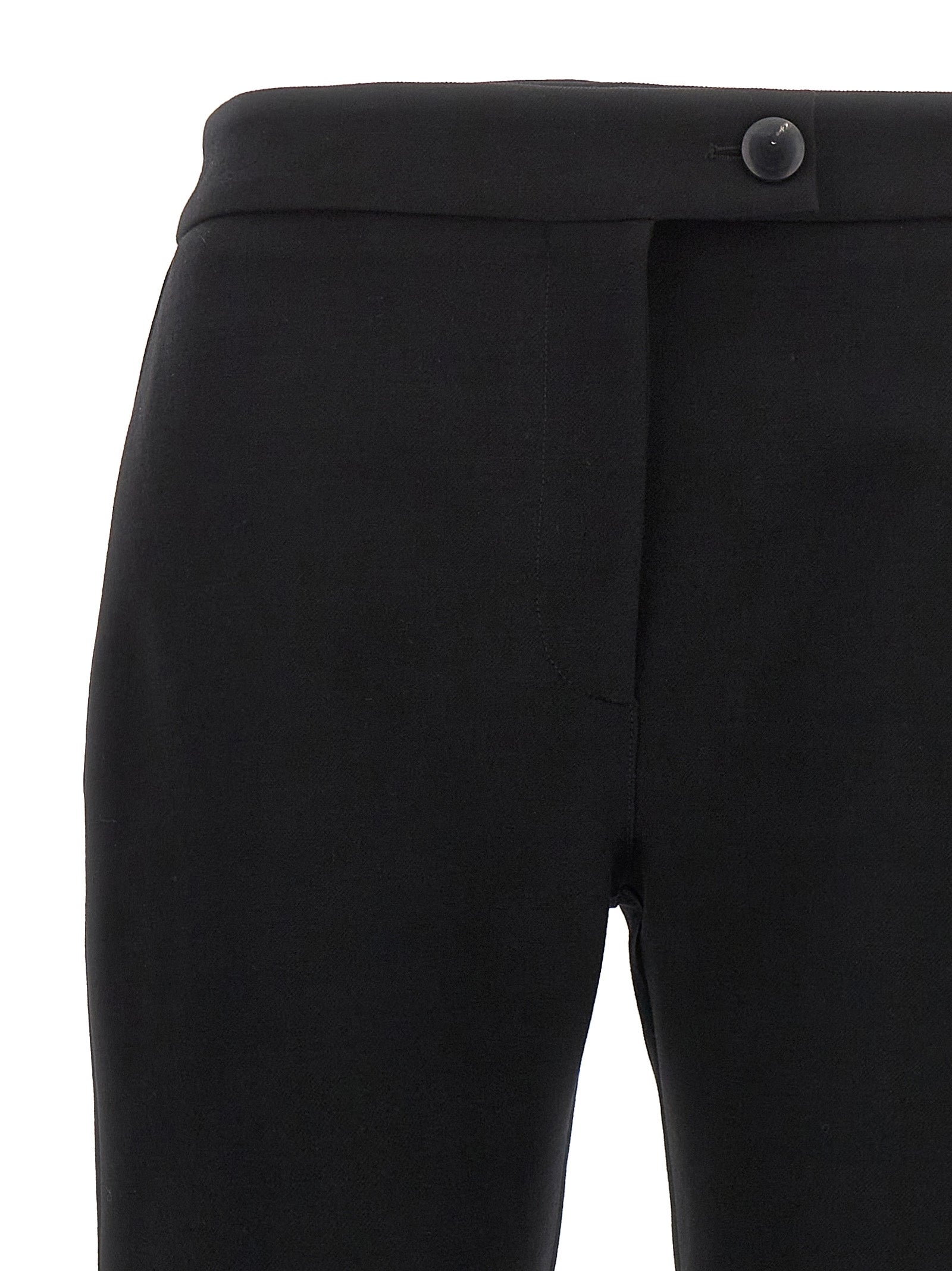 Black Stretch Wool Skinny Pants