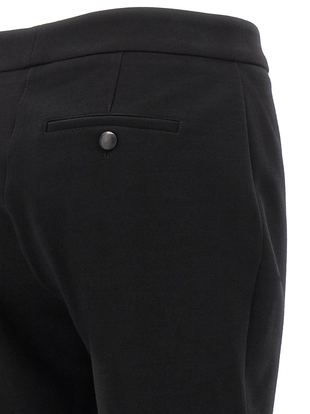 Black Stretch Wool Skinny Pants