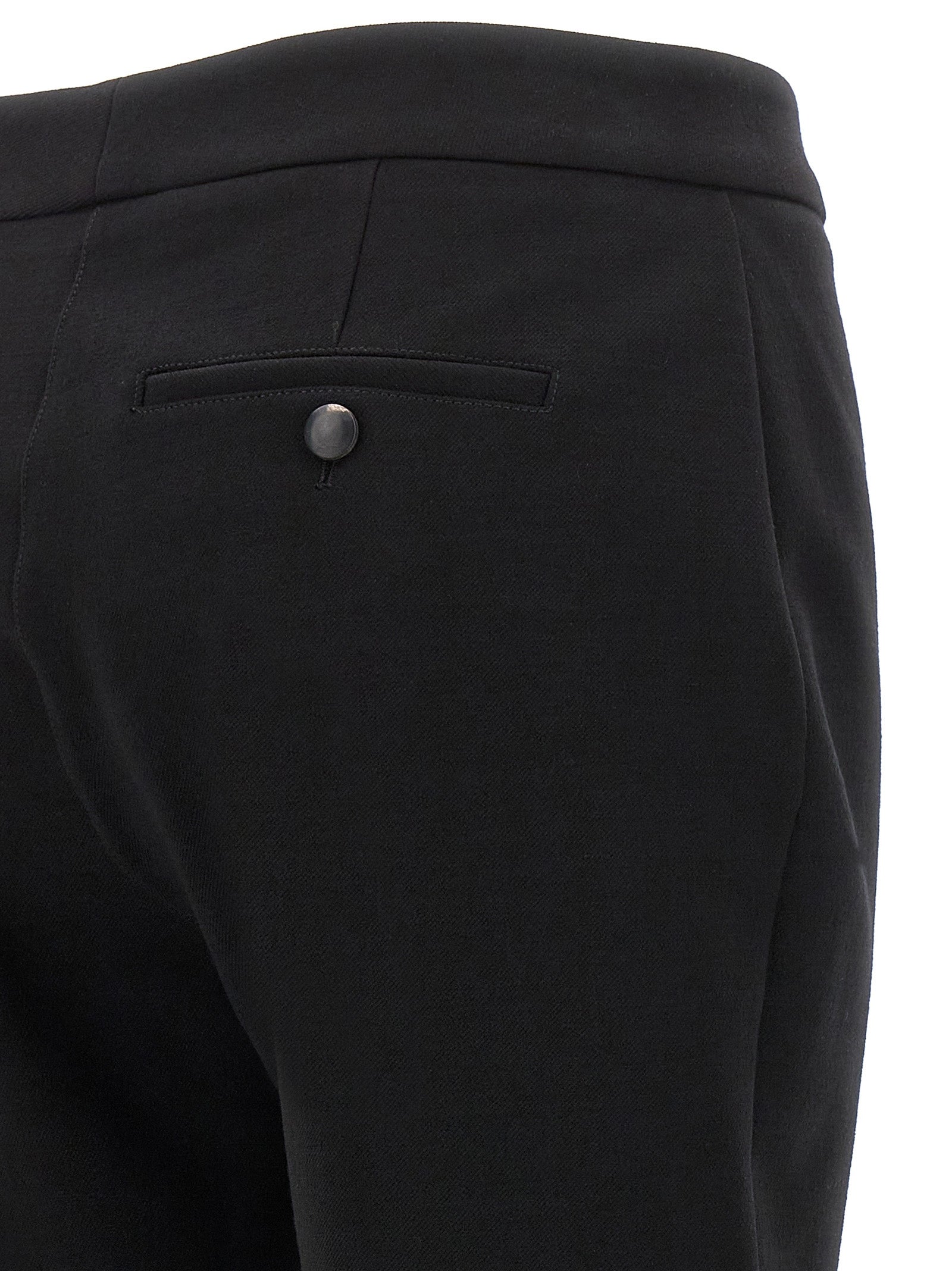 Black Stretch Wool Skinny Pants