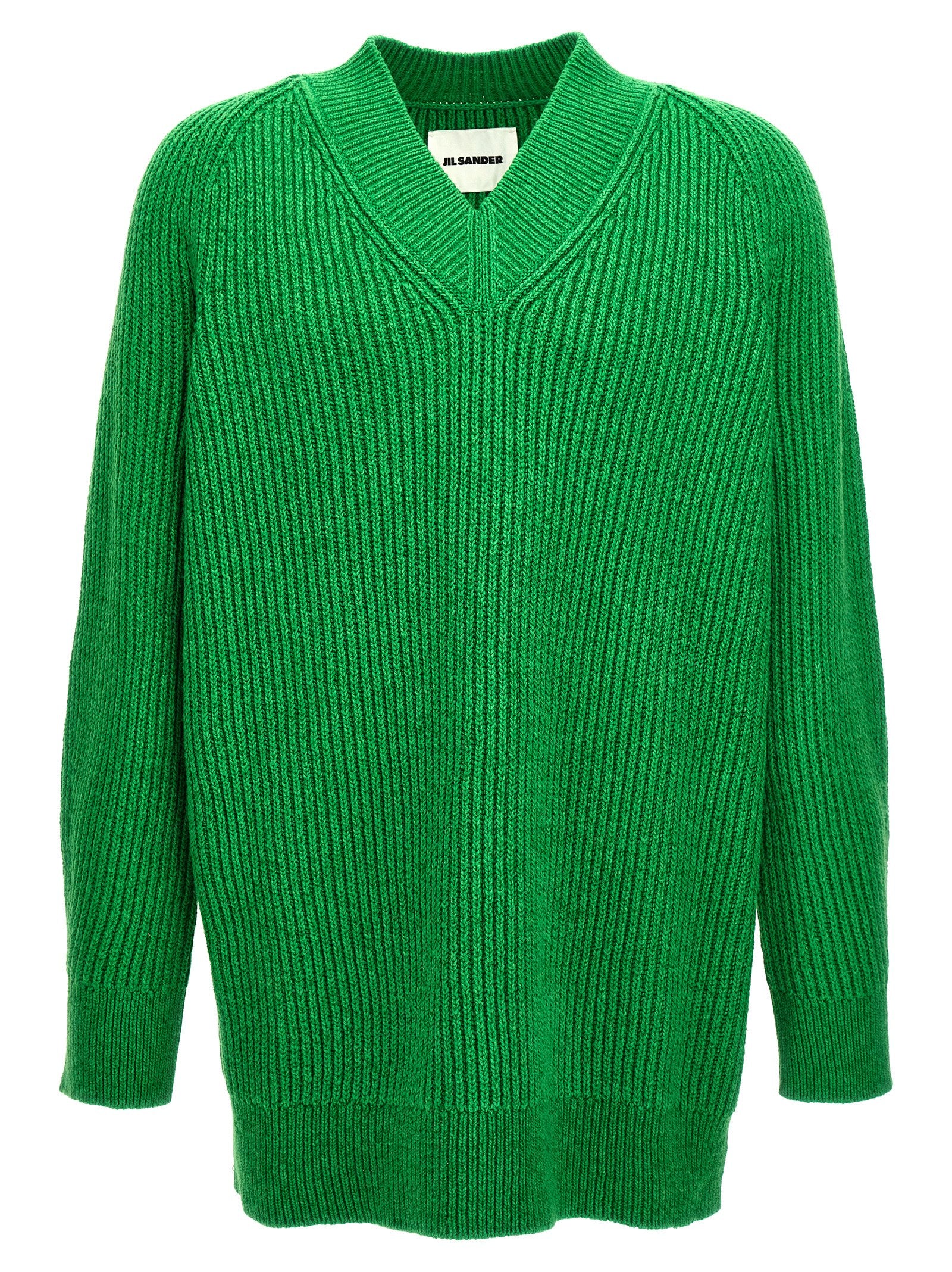 Oversized Cotton-Wool Blend V-Neck Cardigan