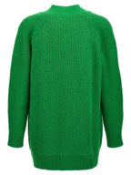 Oversized Cotton-Wool Blend V-Neck Cardigan