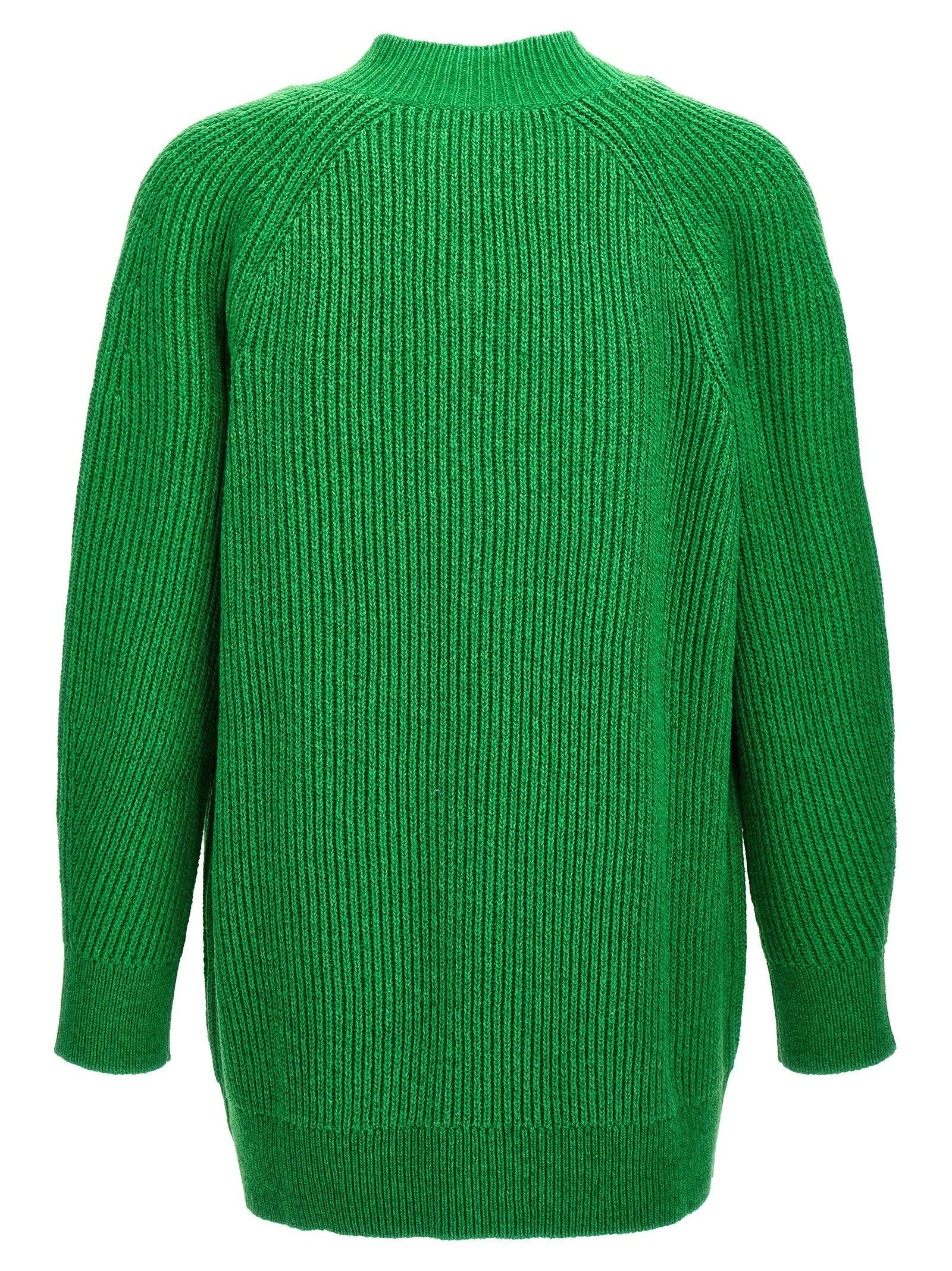Oversized Cotton-Wool Blend V-Neck Cardigan