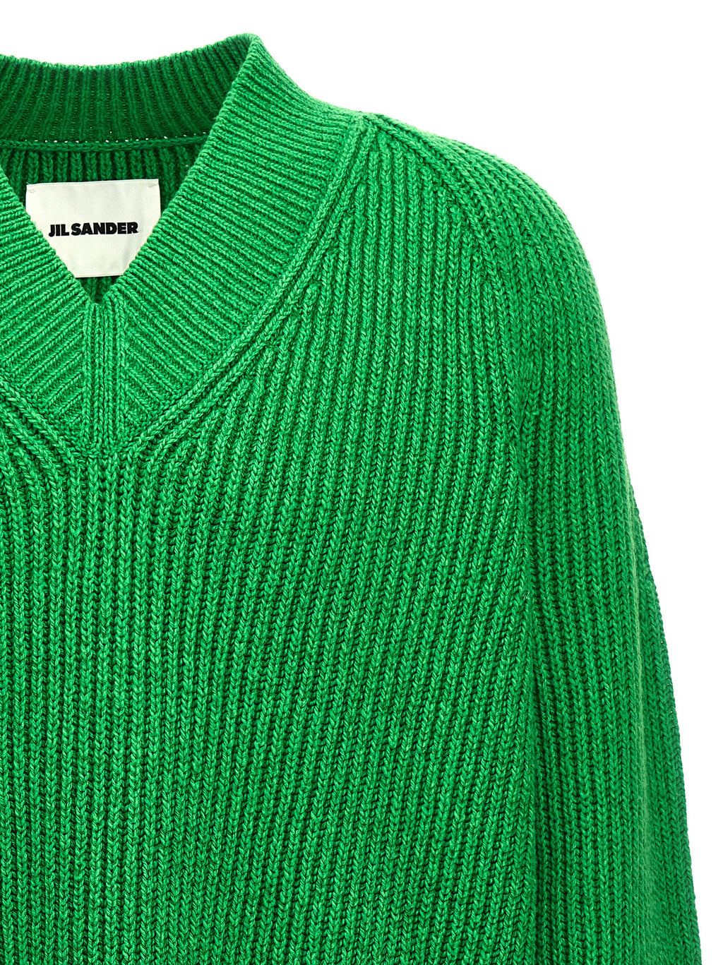 Oversized Cotton-Wool Blend V-Neck Cardigan