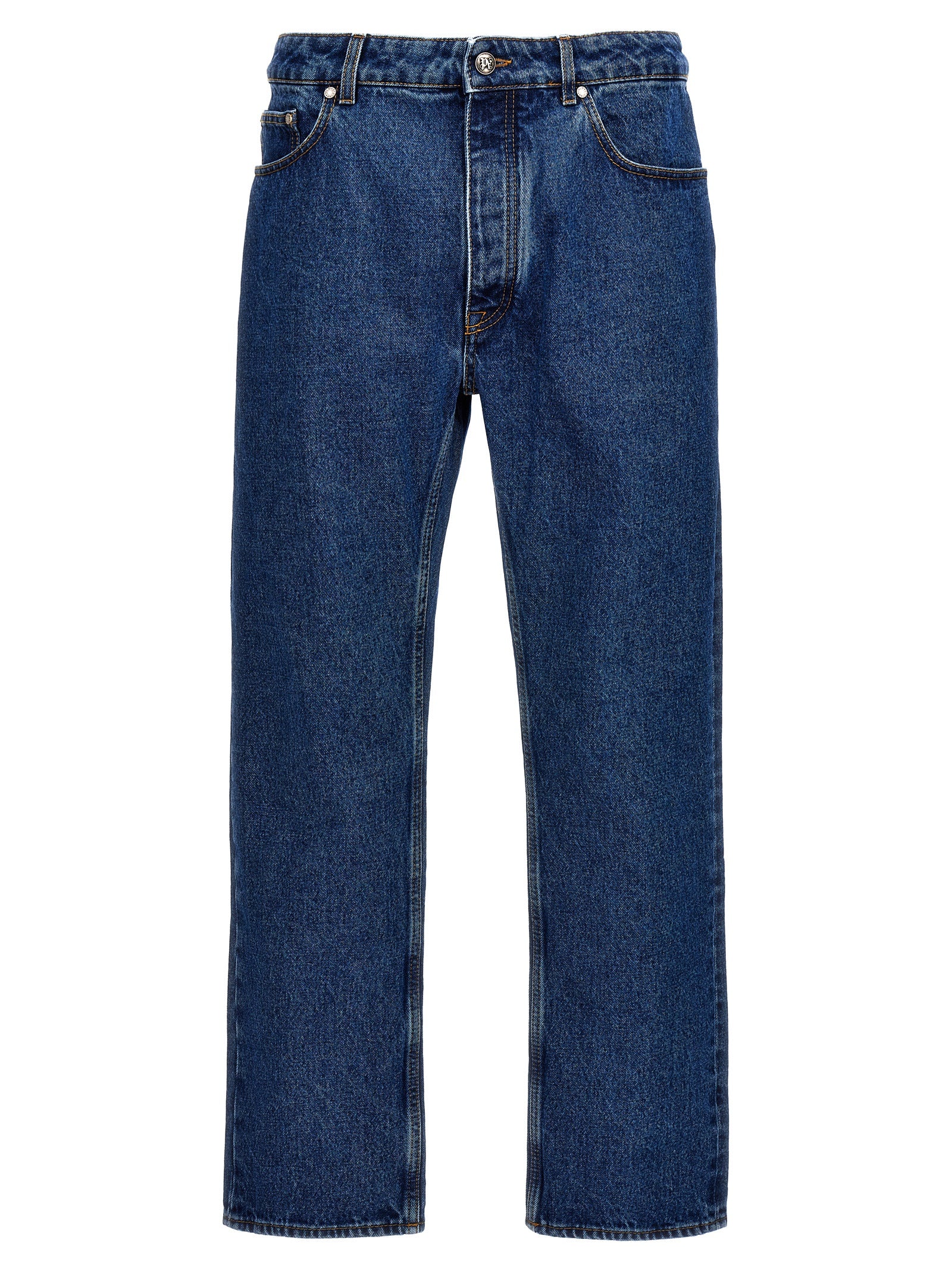 LW Monogram Cotton Straight-Leg Jeans