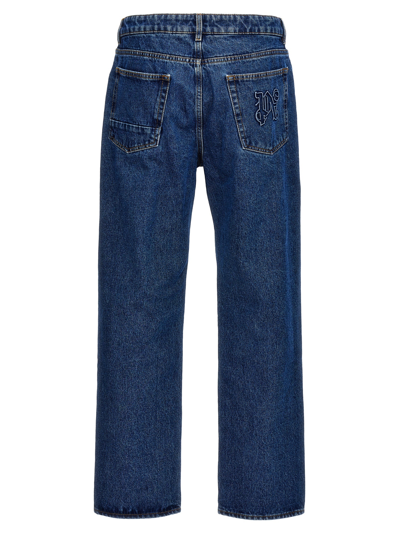 LW Monogram Cotton Straight-Leg Jeans