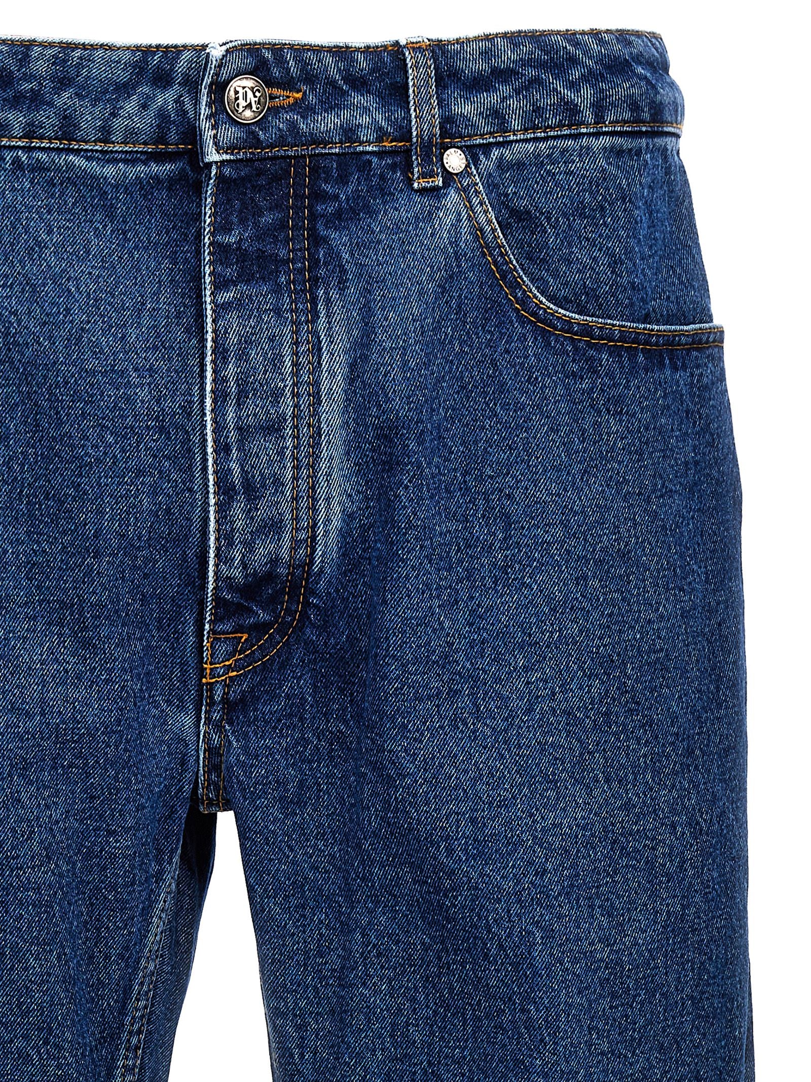 LW Monogram Cotton Straight-Leg Jeans