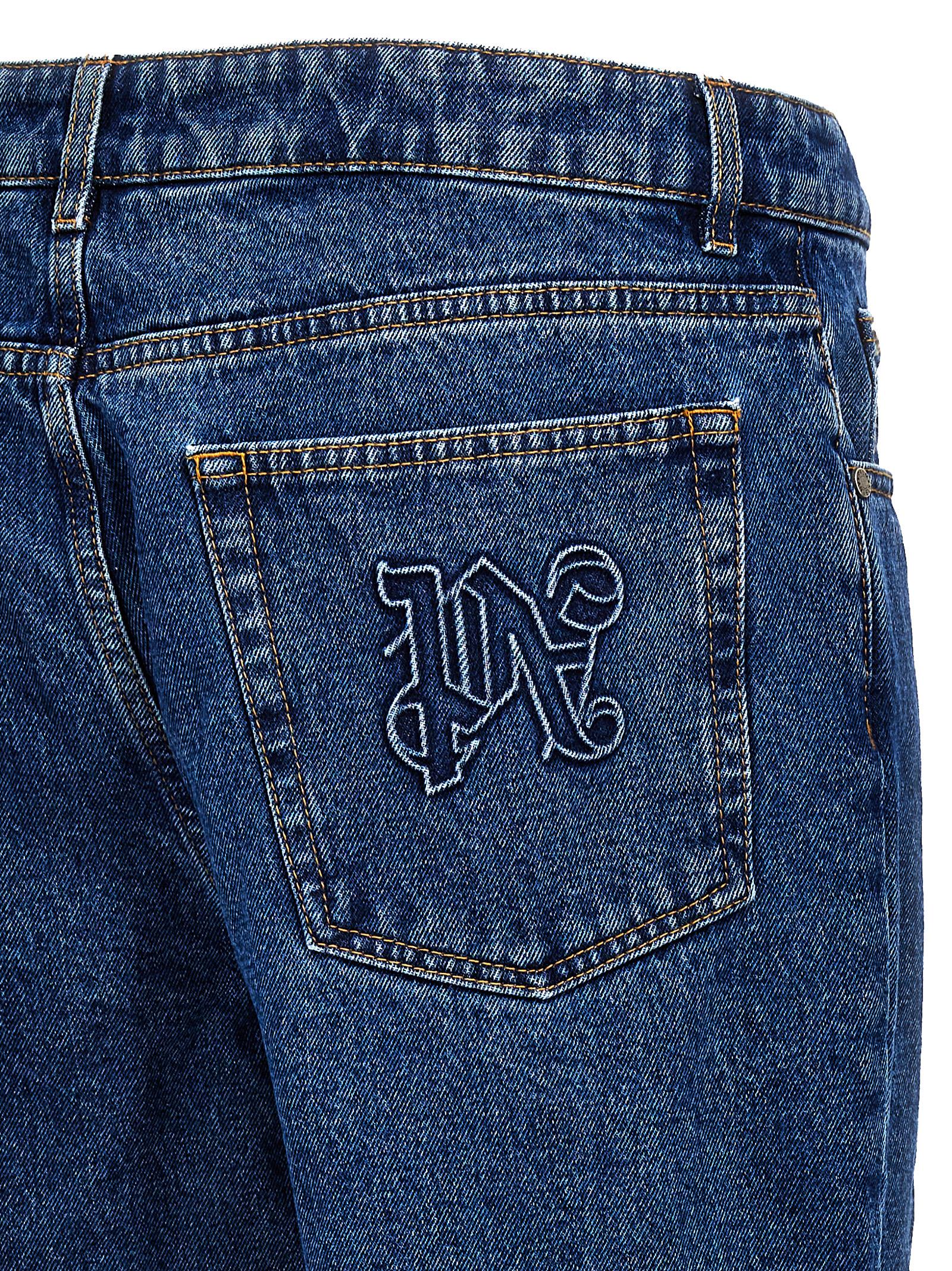 LW Monogram Cotton Straight-Leg Jeans