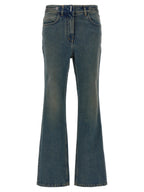 Blue Cotton Bootcut Jeans