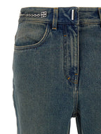 Blue Cotton Bootcut Jeans