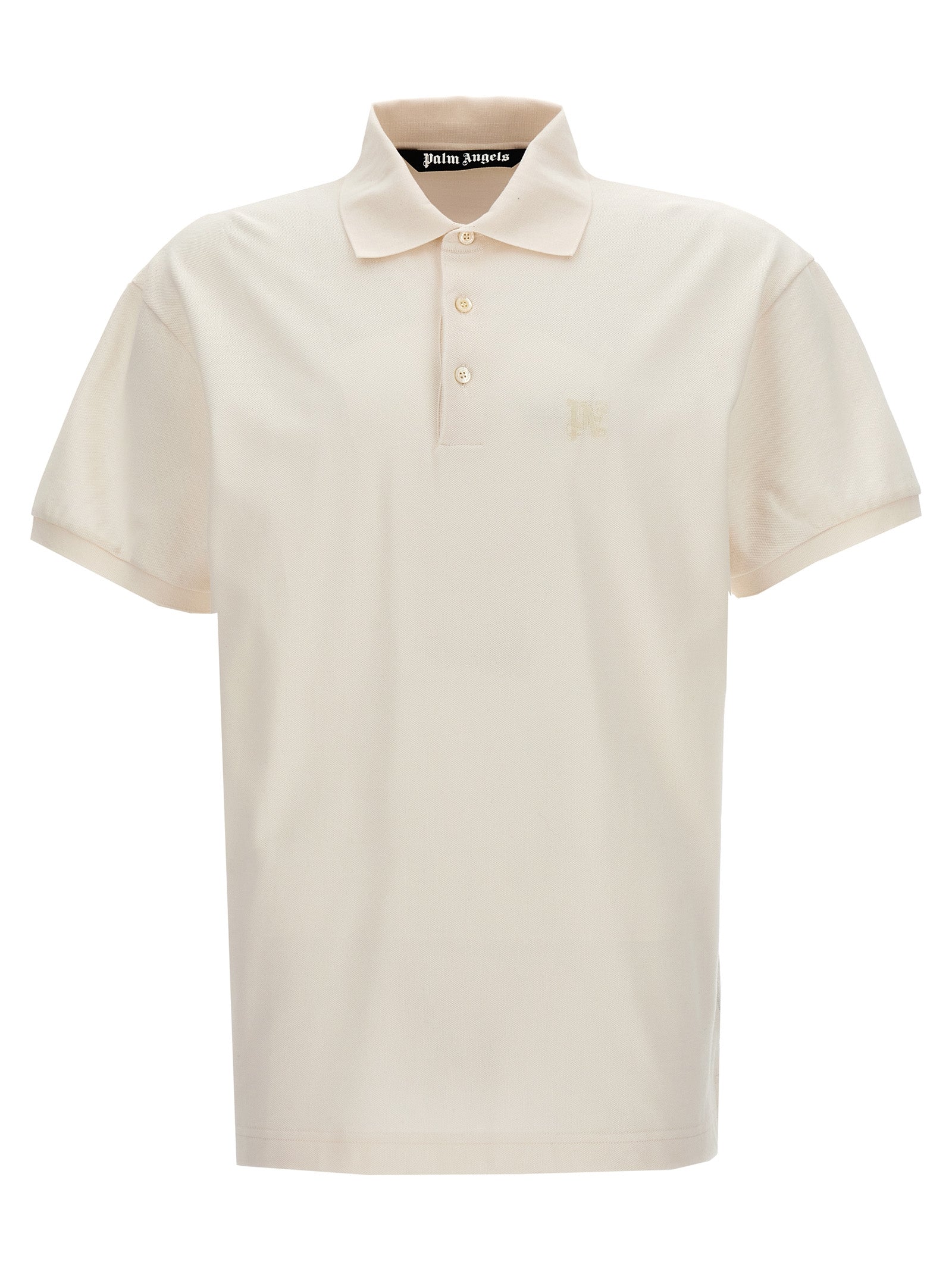 White Polyester Monogram Polo Shirt