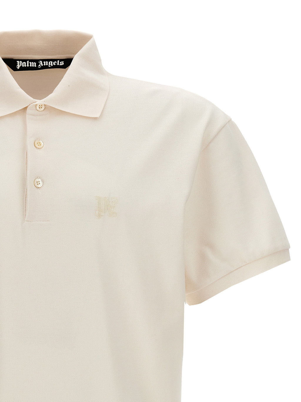 White Polyester Monogram Polo Shirt