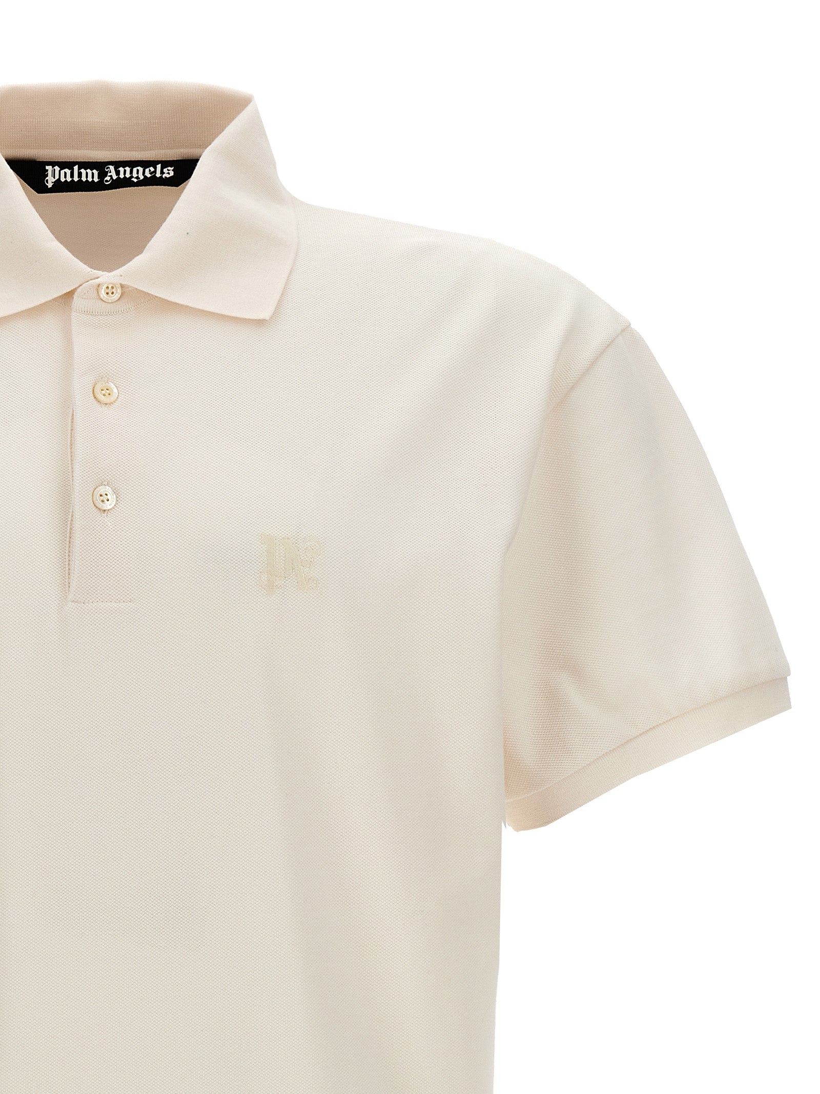 White Polyester Monogram Polo Shirt