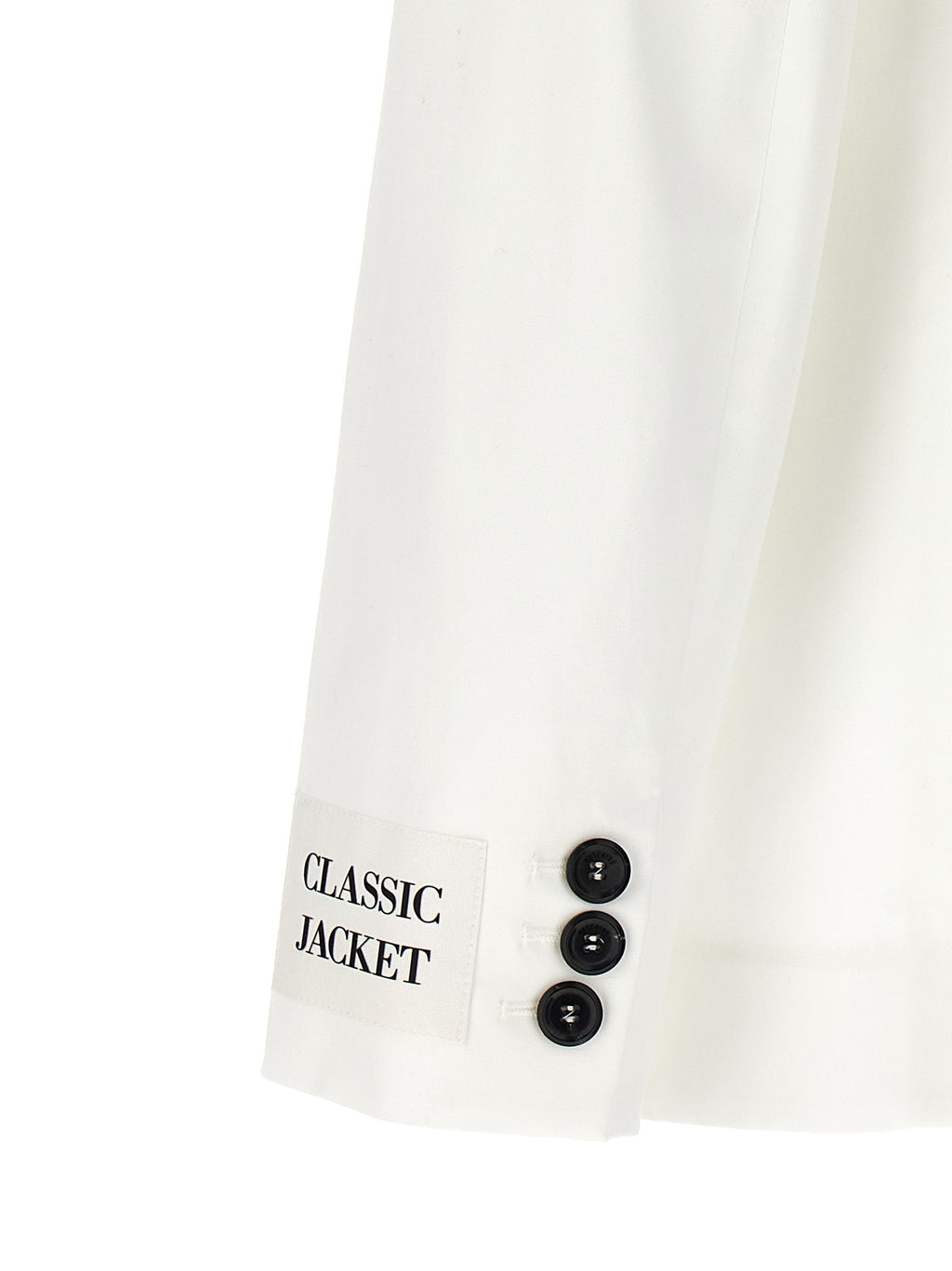 White Double-Breasted Cotton & Elastane Blazer