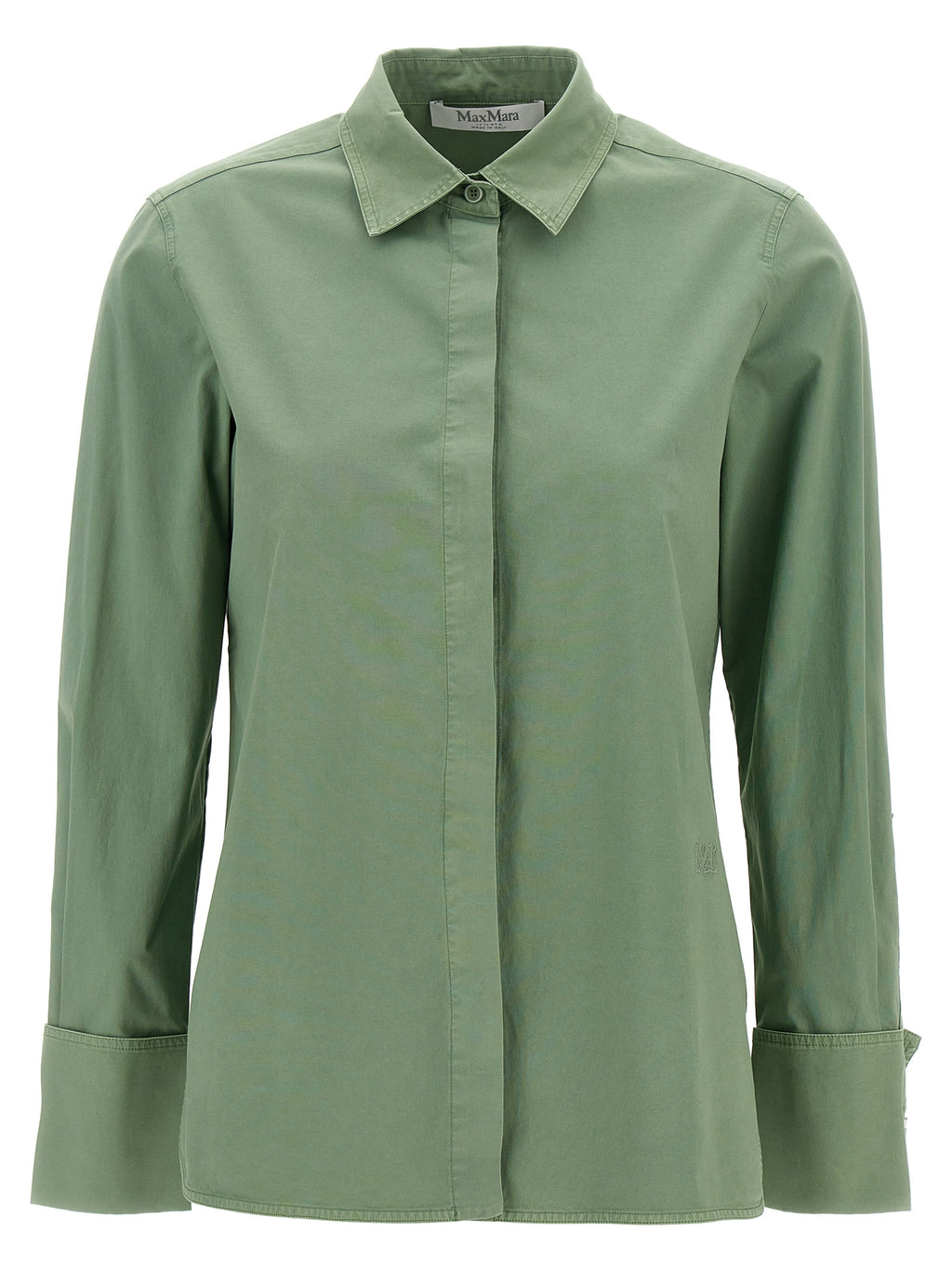 Francia Green Cotton Stretch Shirt