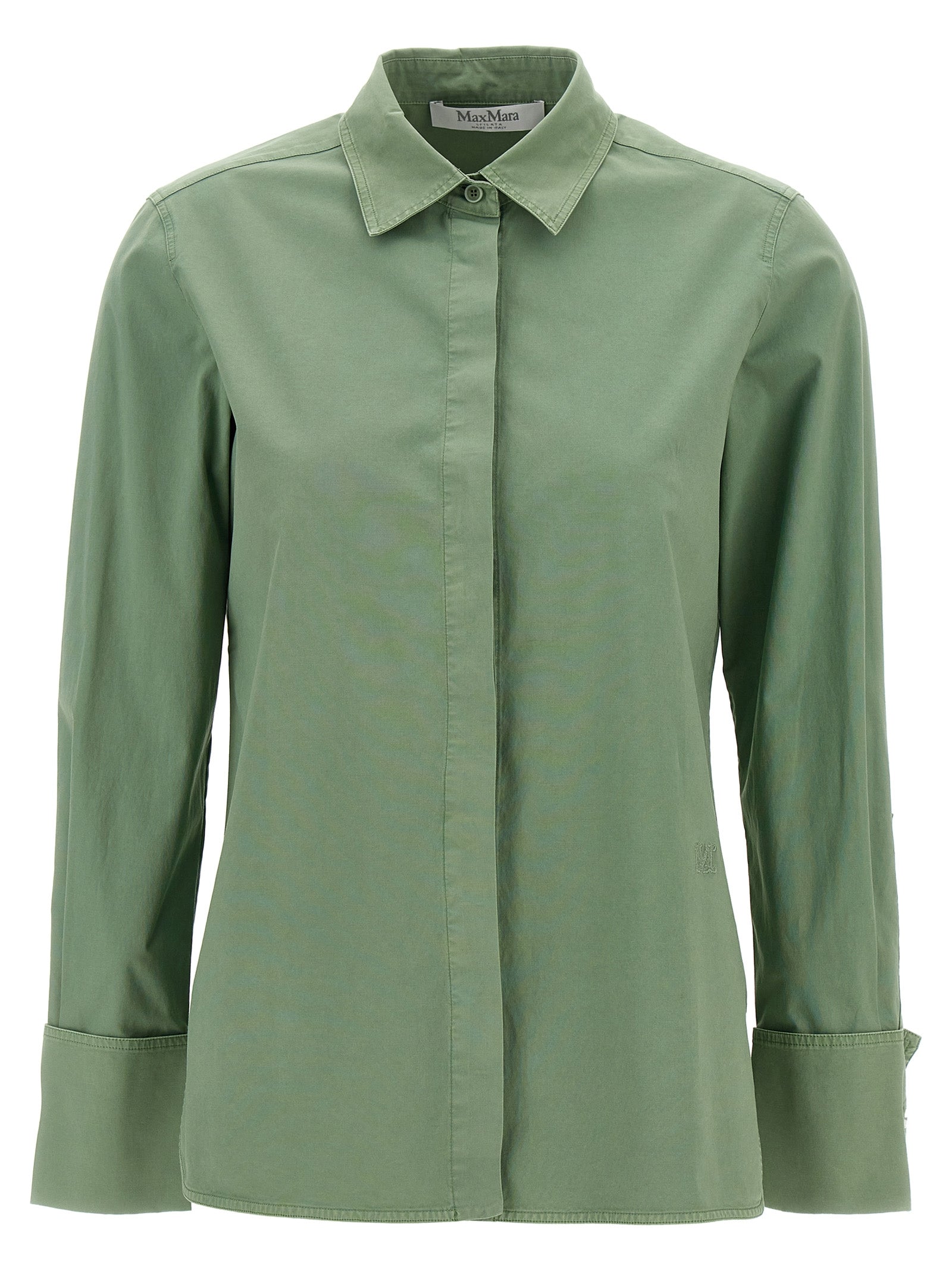 Francia Green Cotton Stretch Shirt