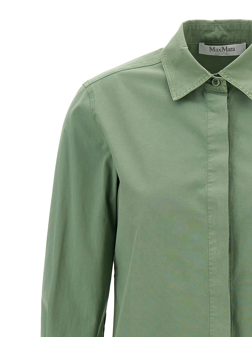 Francia Green Cotton Stretch Shirt