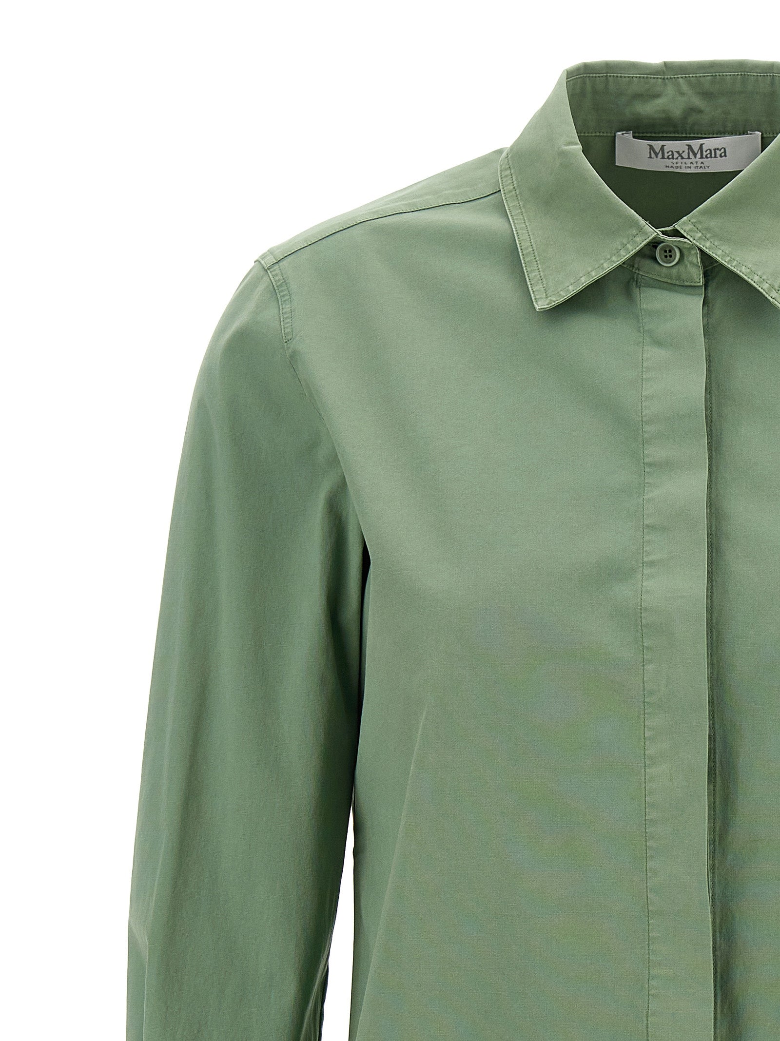 Francia Green Cotton Stretch Shirt