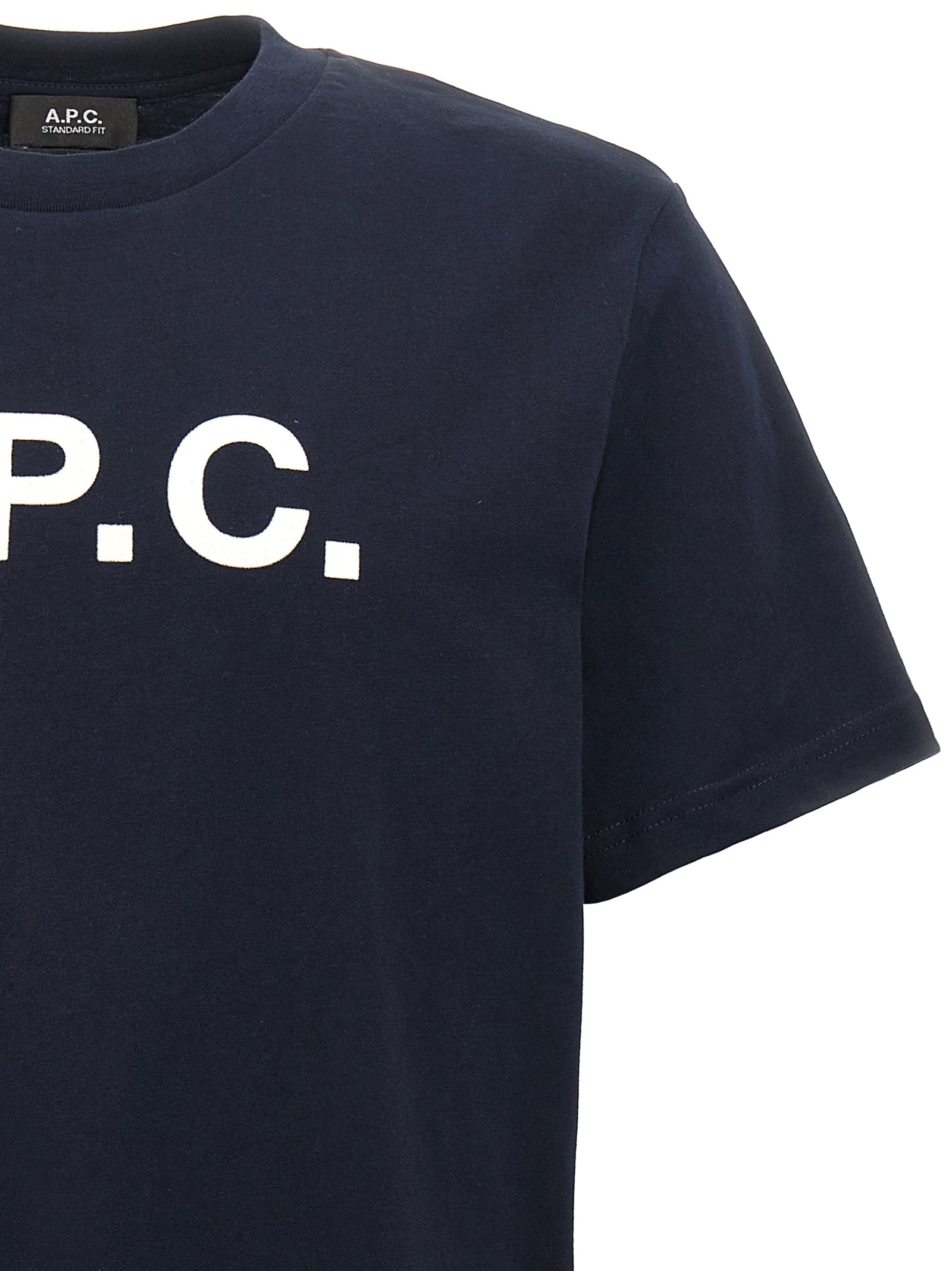 Blue Cotton Crew Neck T-Shirt