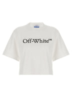 White Cotton Cropped Crew Neck T-Shirt
