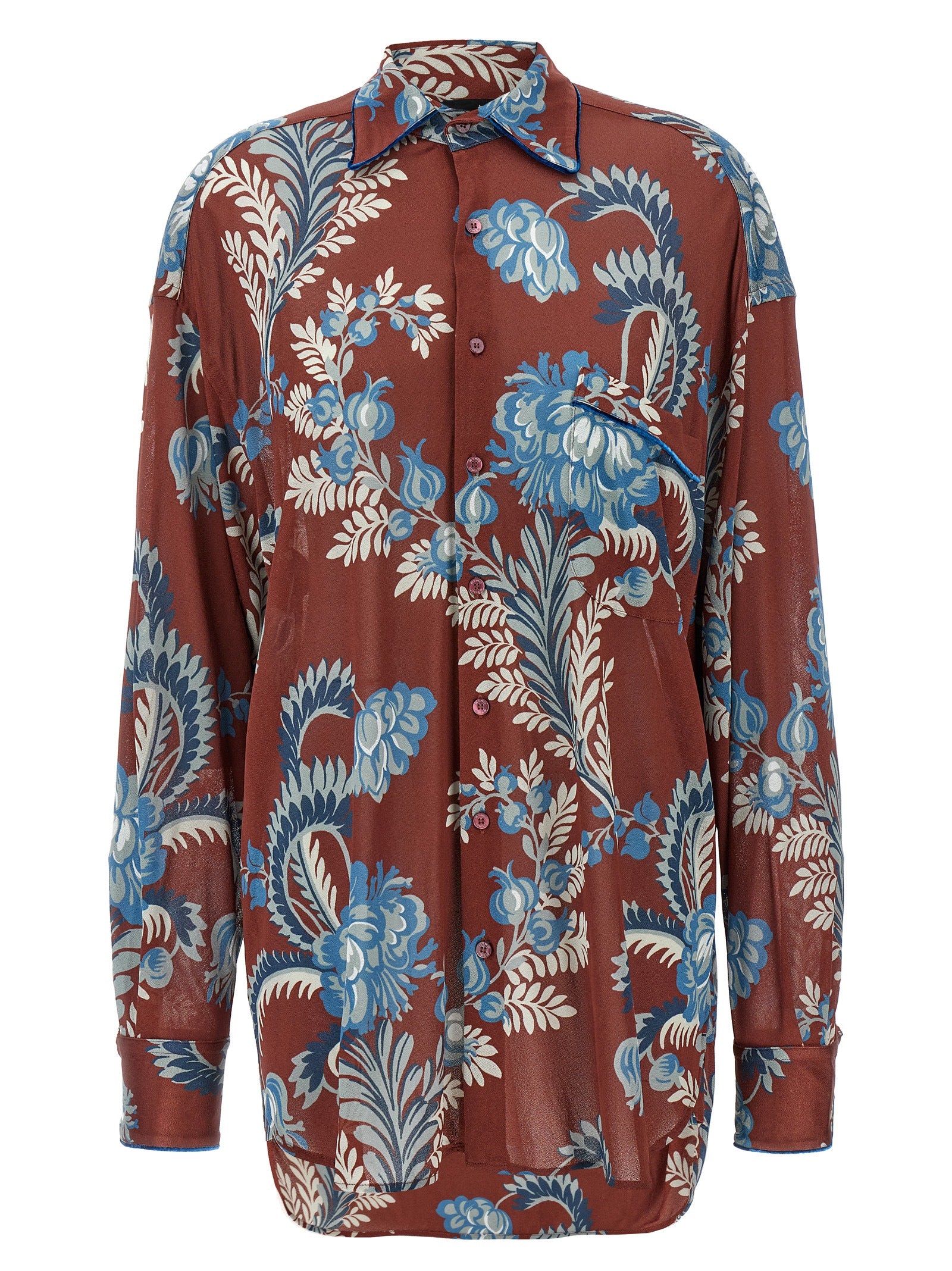 Floral Foliage Crepe Jersey Blouse