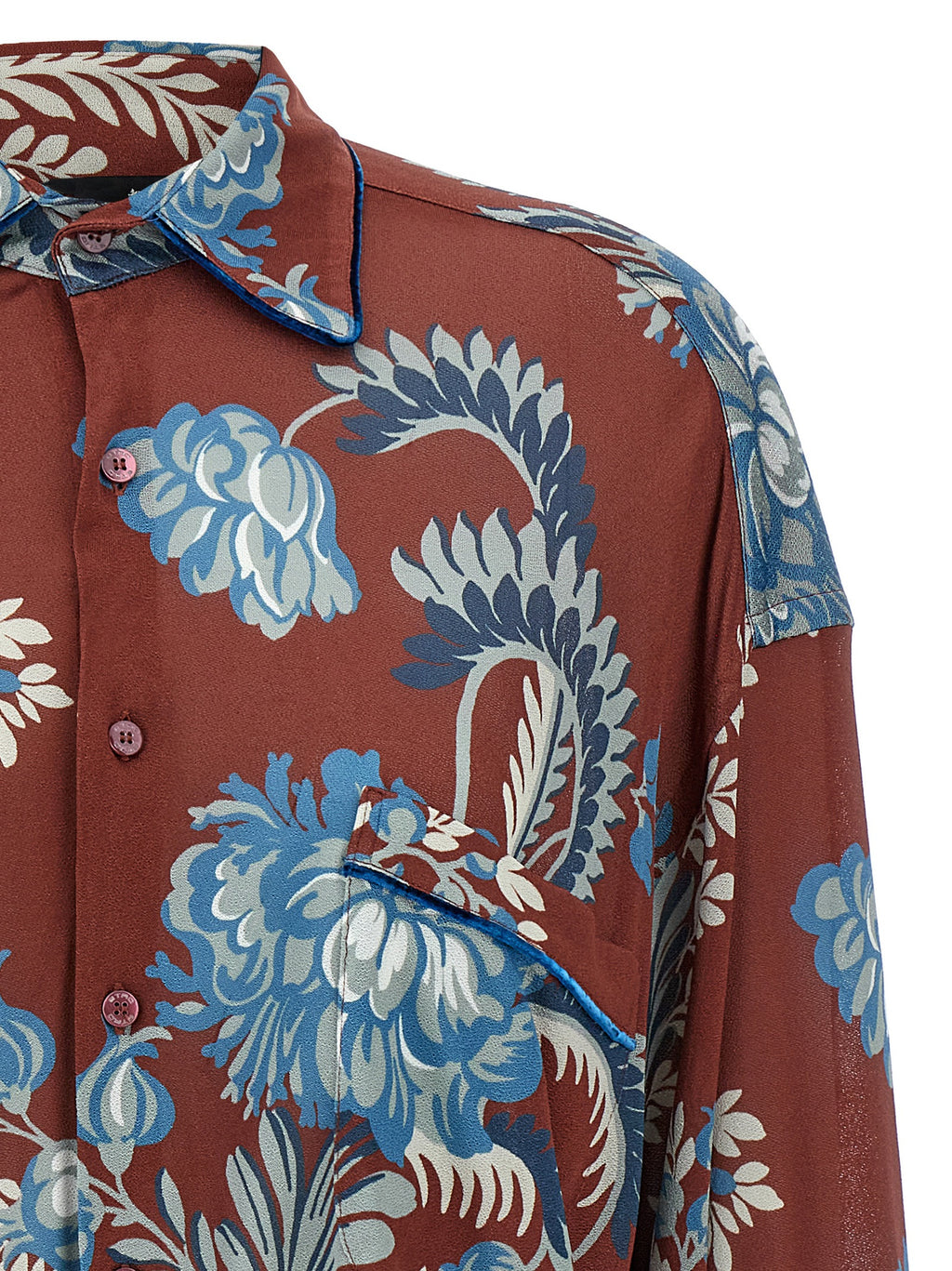 Floral Foliage Crepe Jersey Blouse