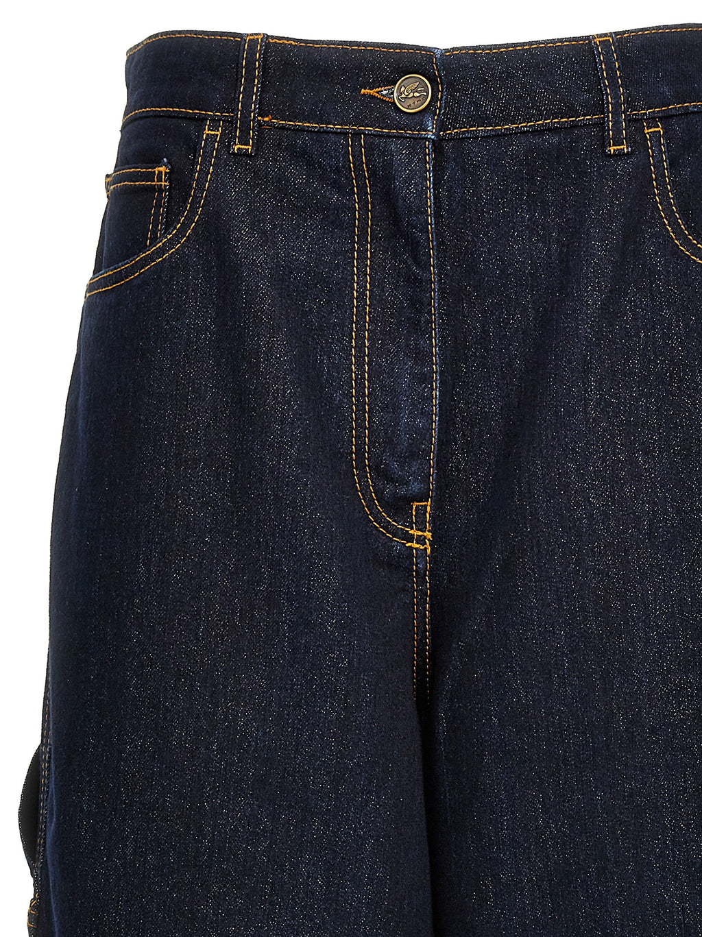 Sparkling Wide Leg Cotton Jeans