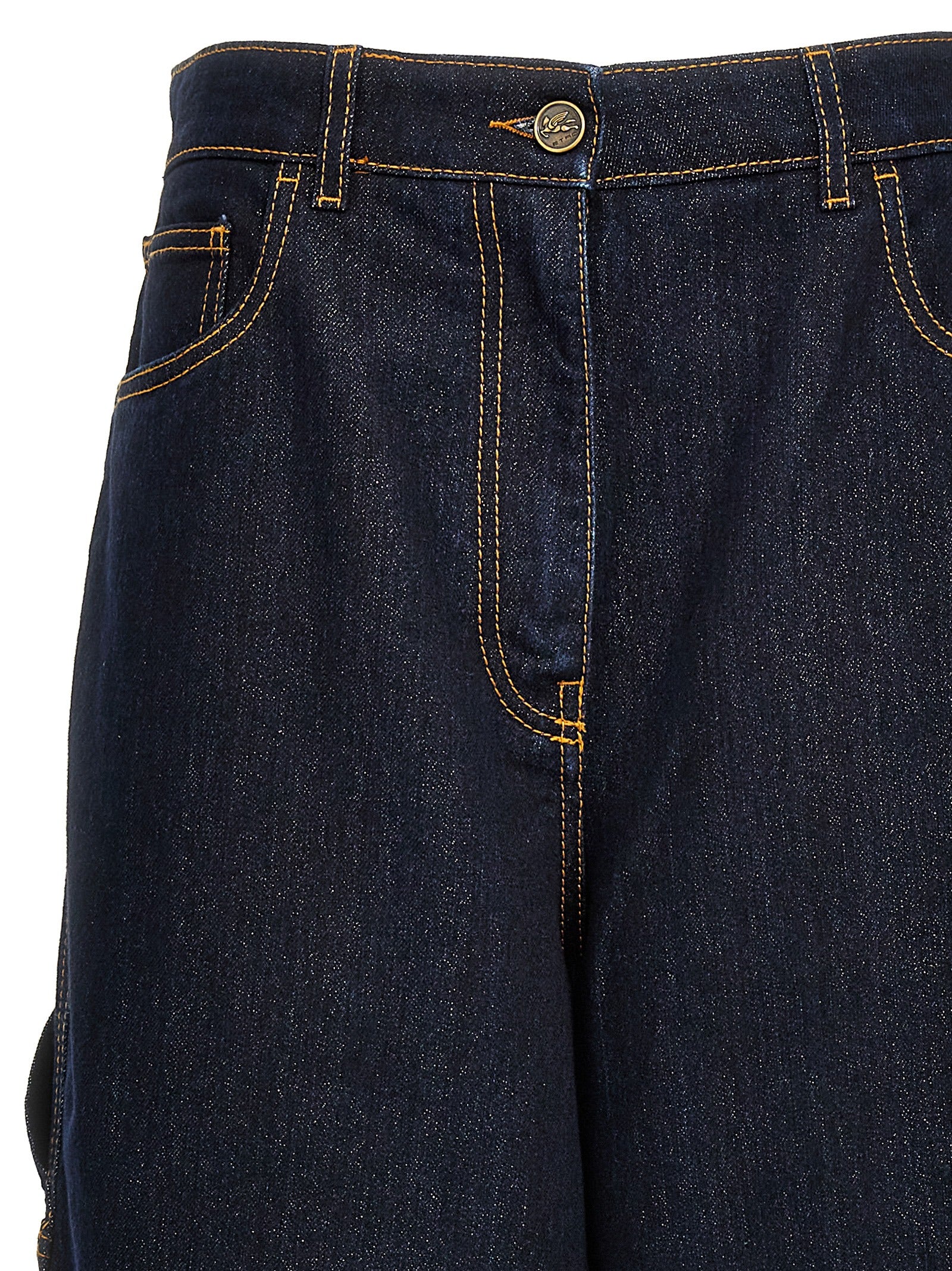 Sparkling Wide Leg Cotton Jeans