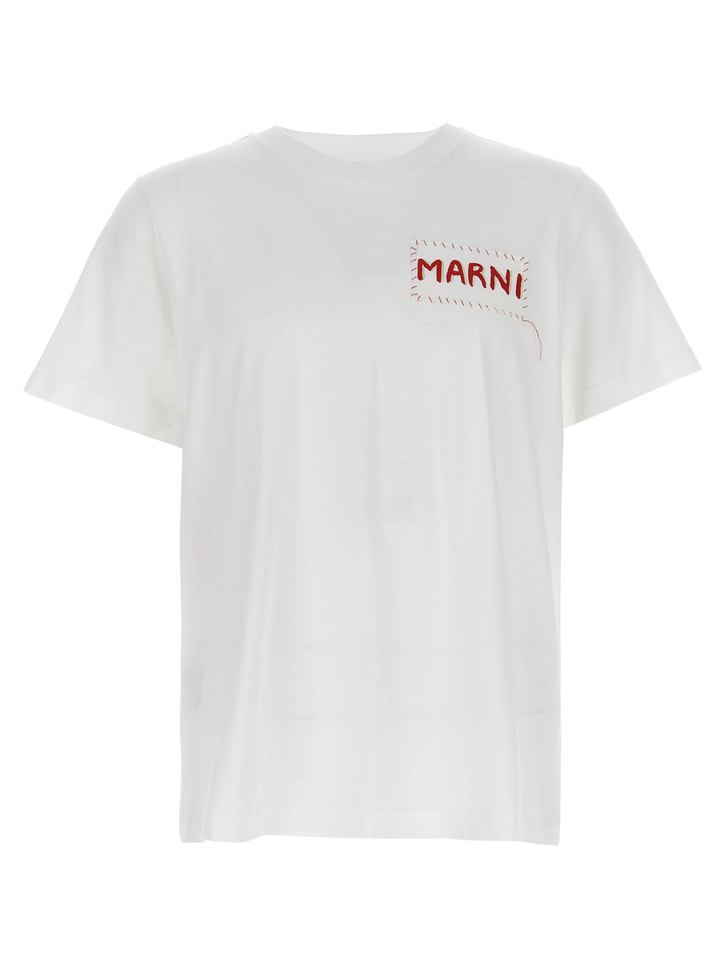 White Cotton Crewneck T-Shirt