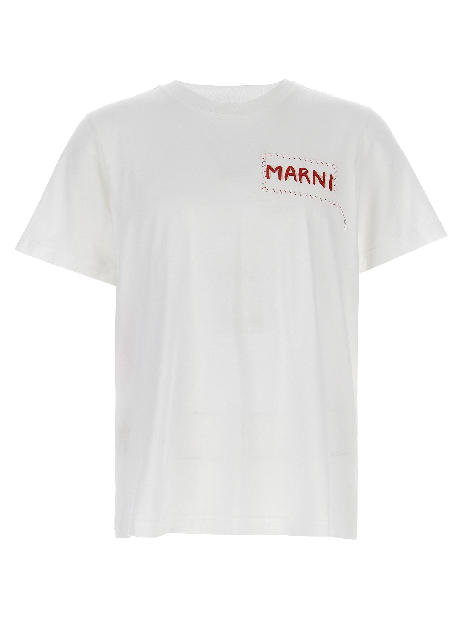 White Cotton Crewneck T-Shirt