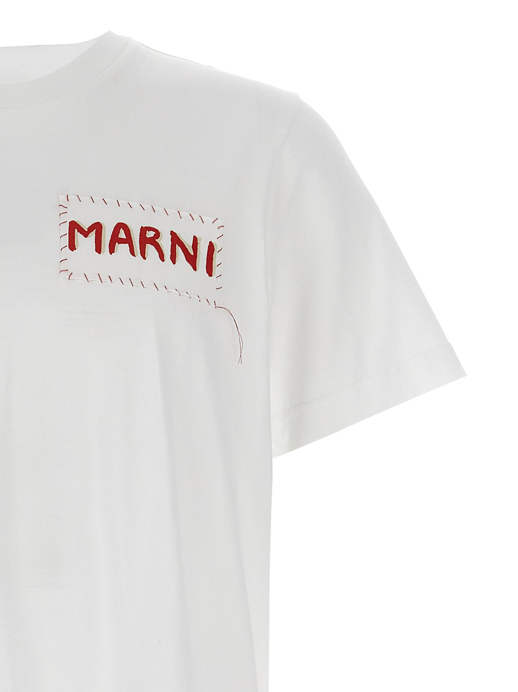 White Cotton Crewneck T-Shirt