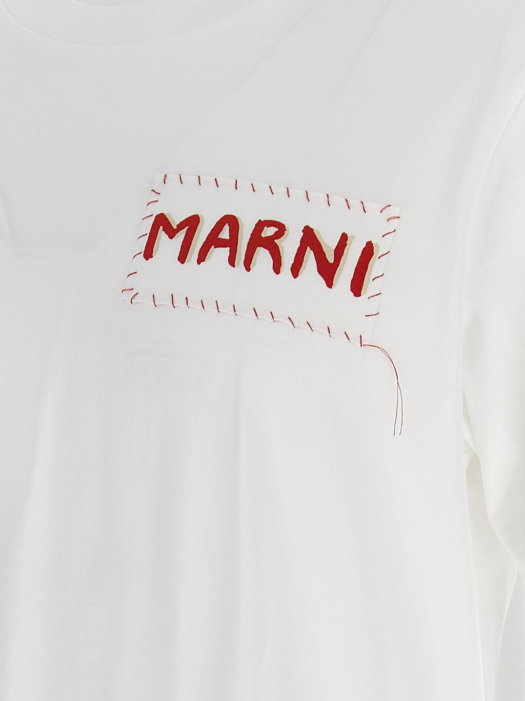 White Cotton Crewneck T-Shirt