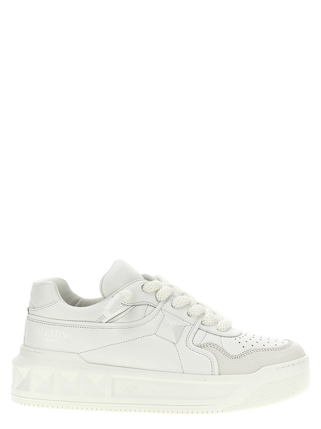 White Calfskin One Stud XL Sneakers