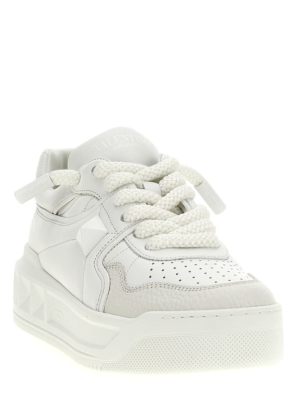 White Calfskin One Stud XL Sneakers