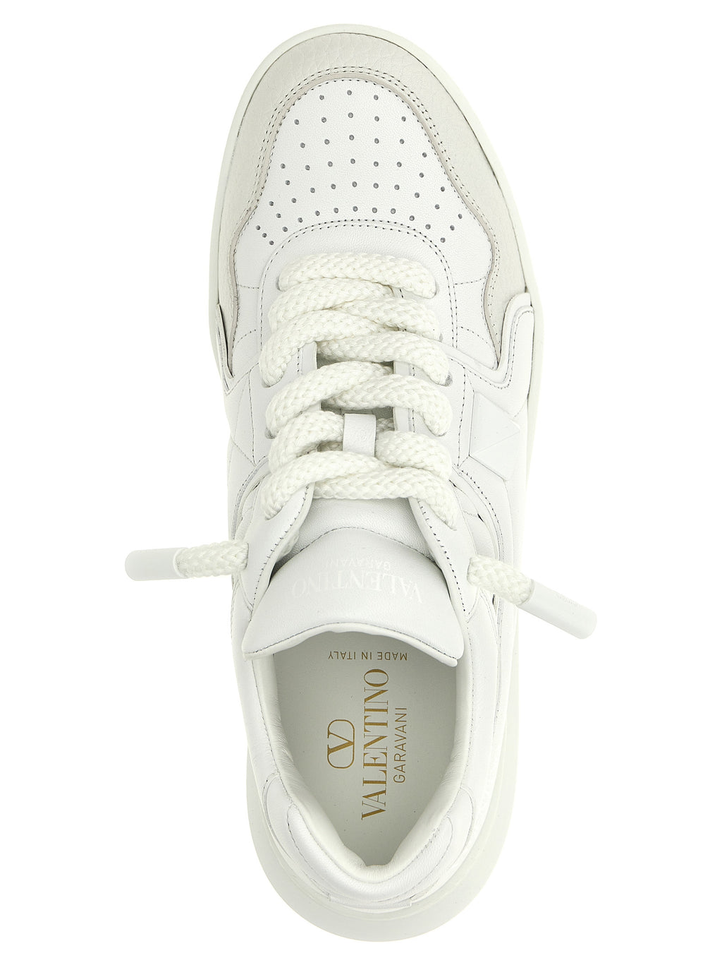 White Calfskin One Stud XL Sneakers