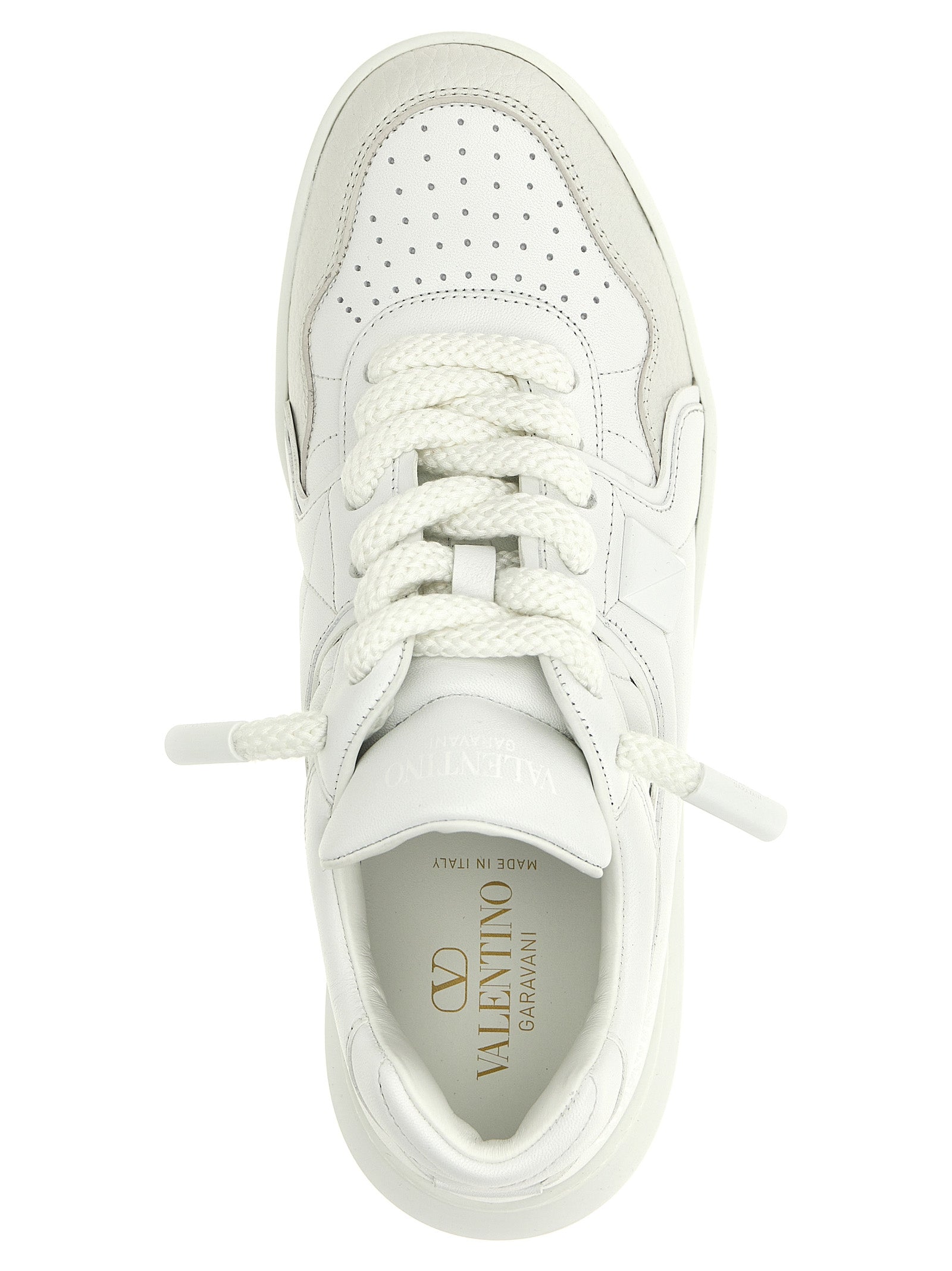 White Calfskin One Stud XL Sneakers