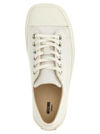 White Cotton Canvas Low‑Top Sneakers