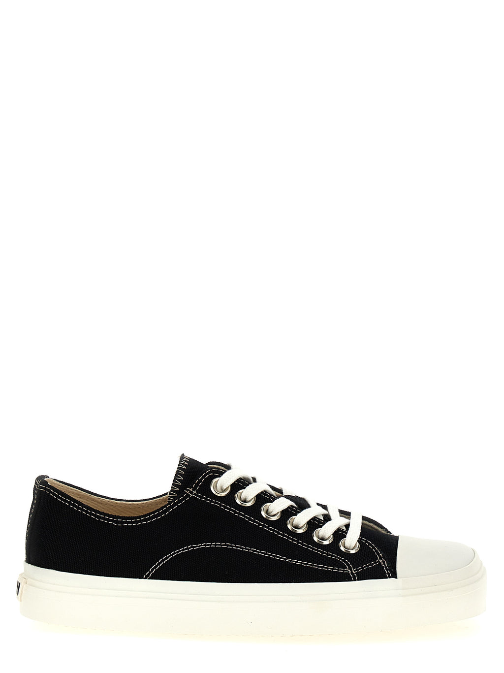 Black Cotton Low Top Sneakers