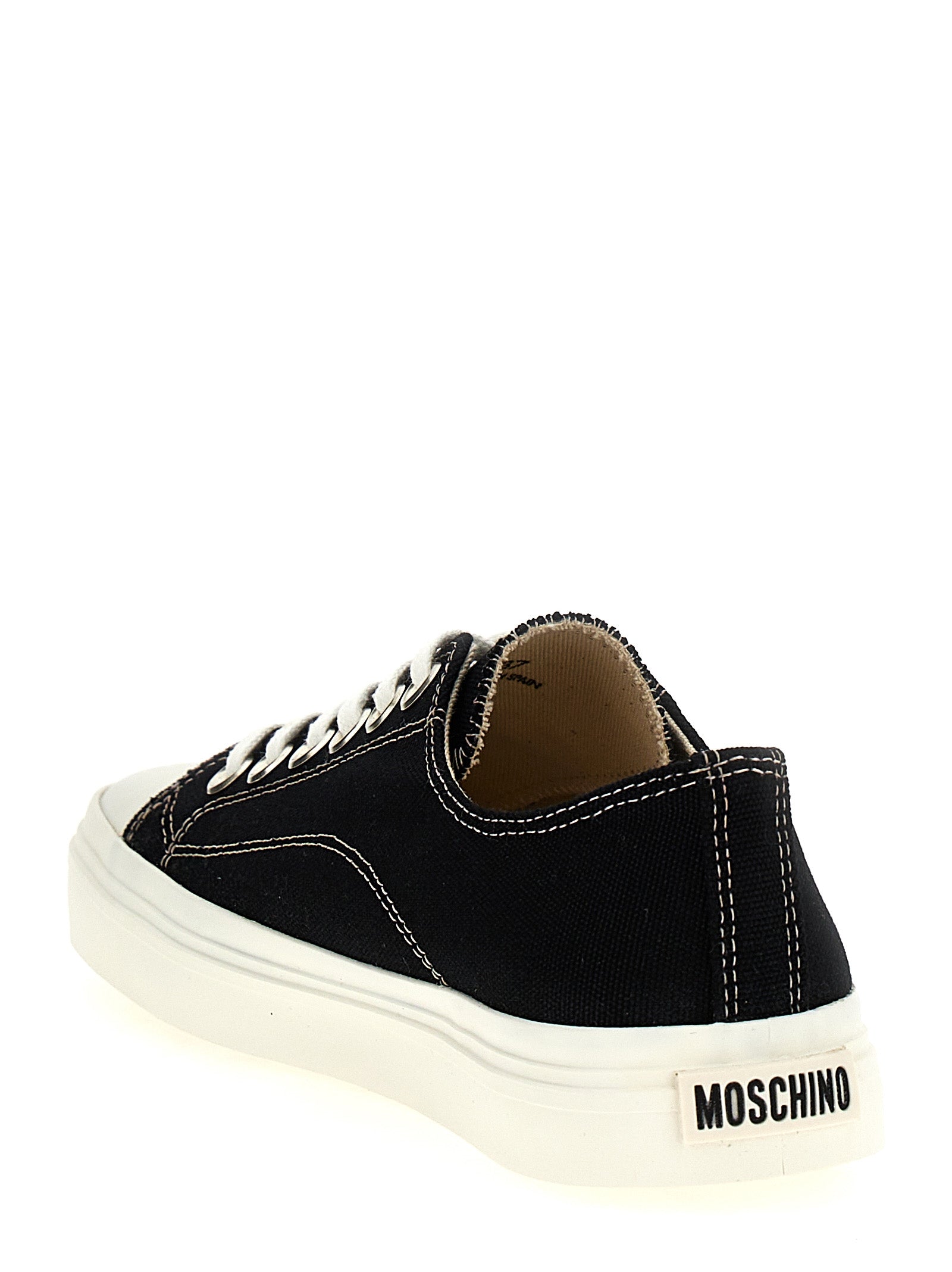Black Cotton Low Top Sneakers