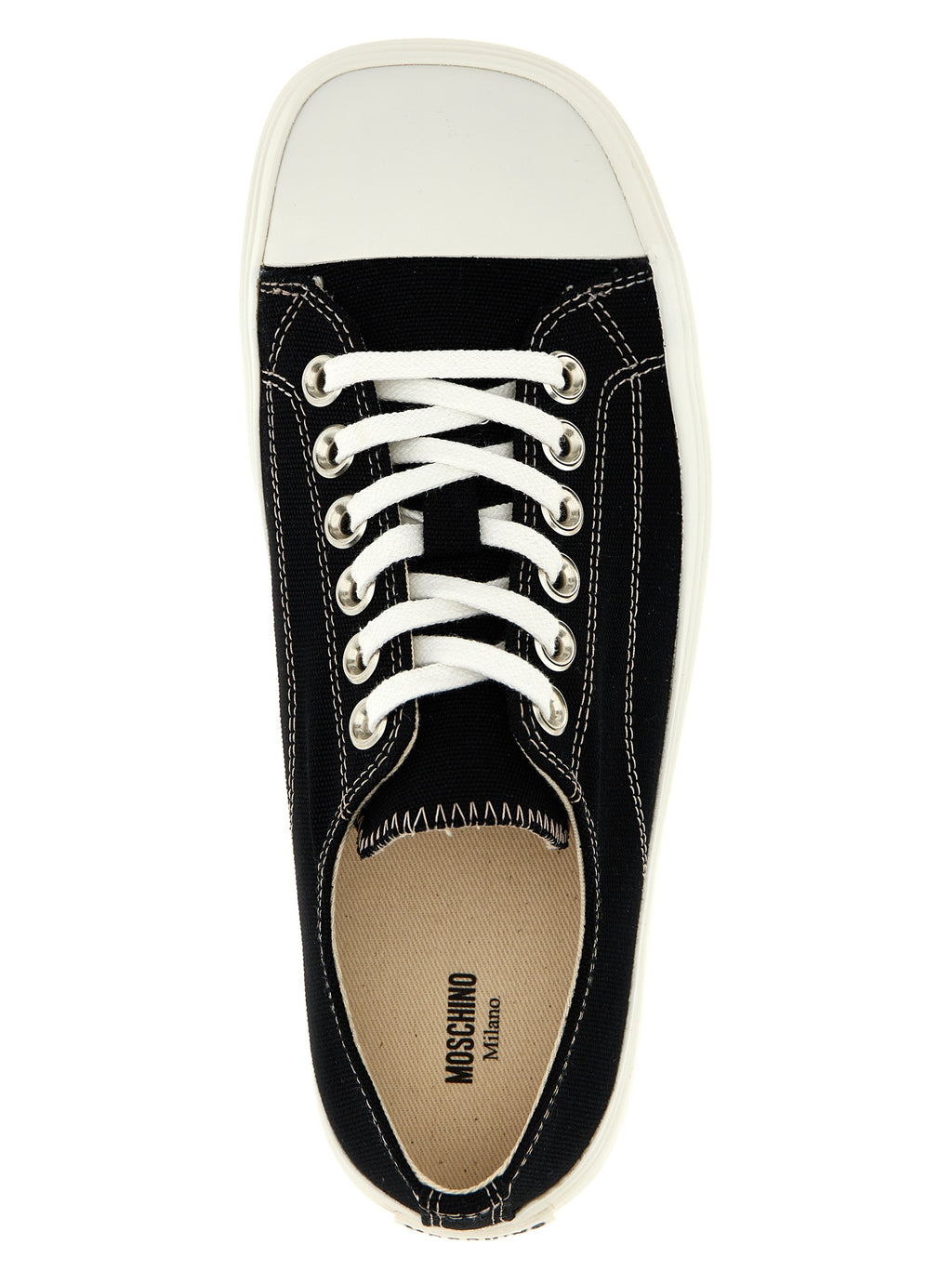 Black Cotton Low Top Sneakers