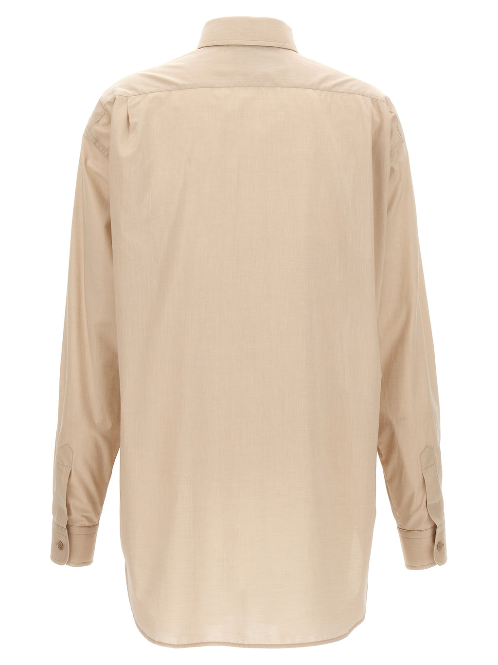 Beige Cotton Patch Pocket Blouse