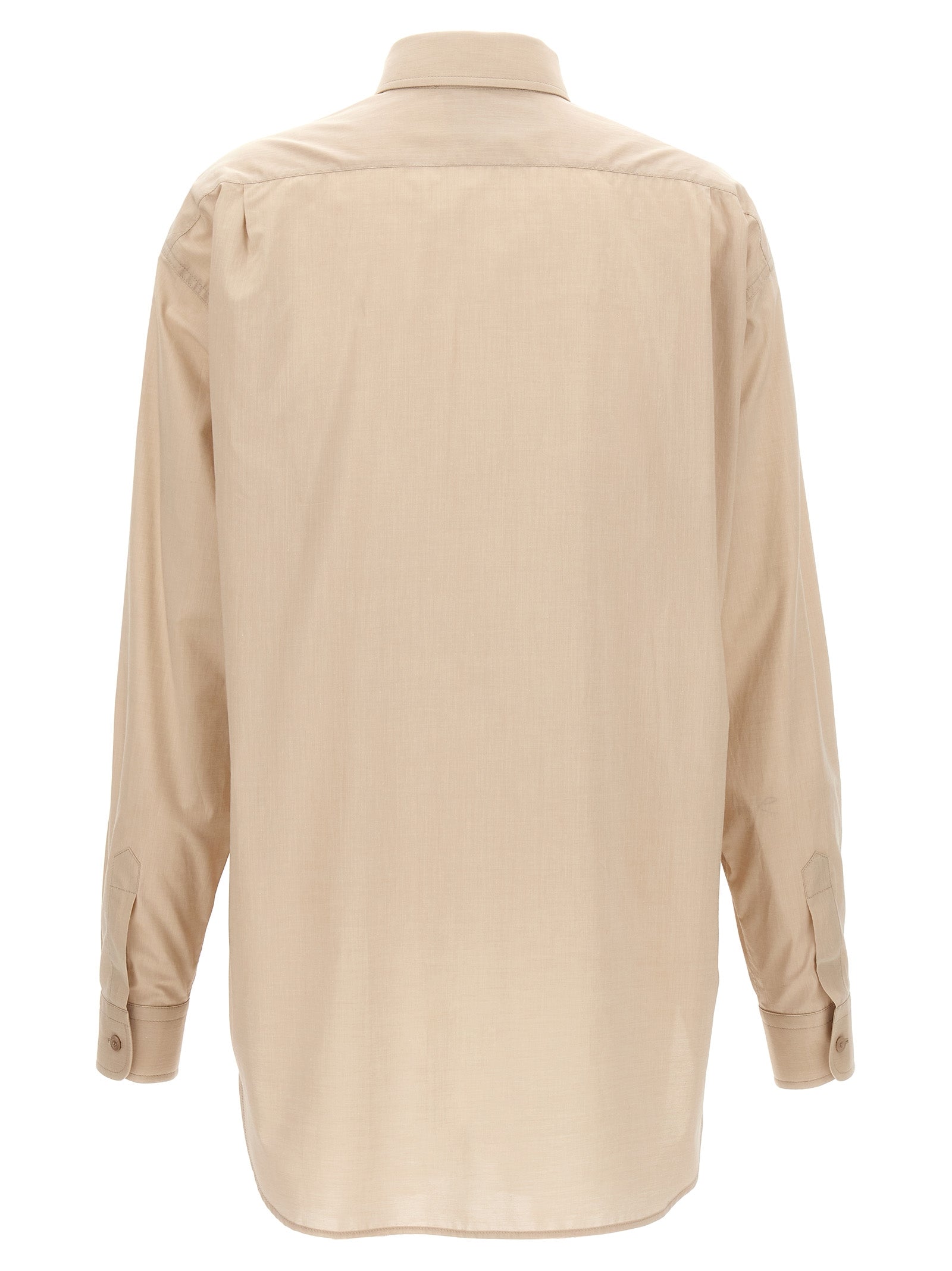 Beige Cotton Patch Pocket Blouse