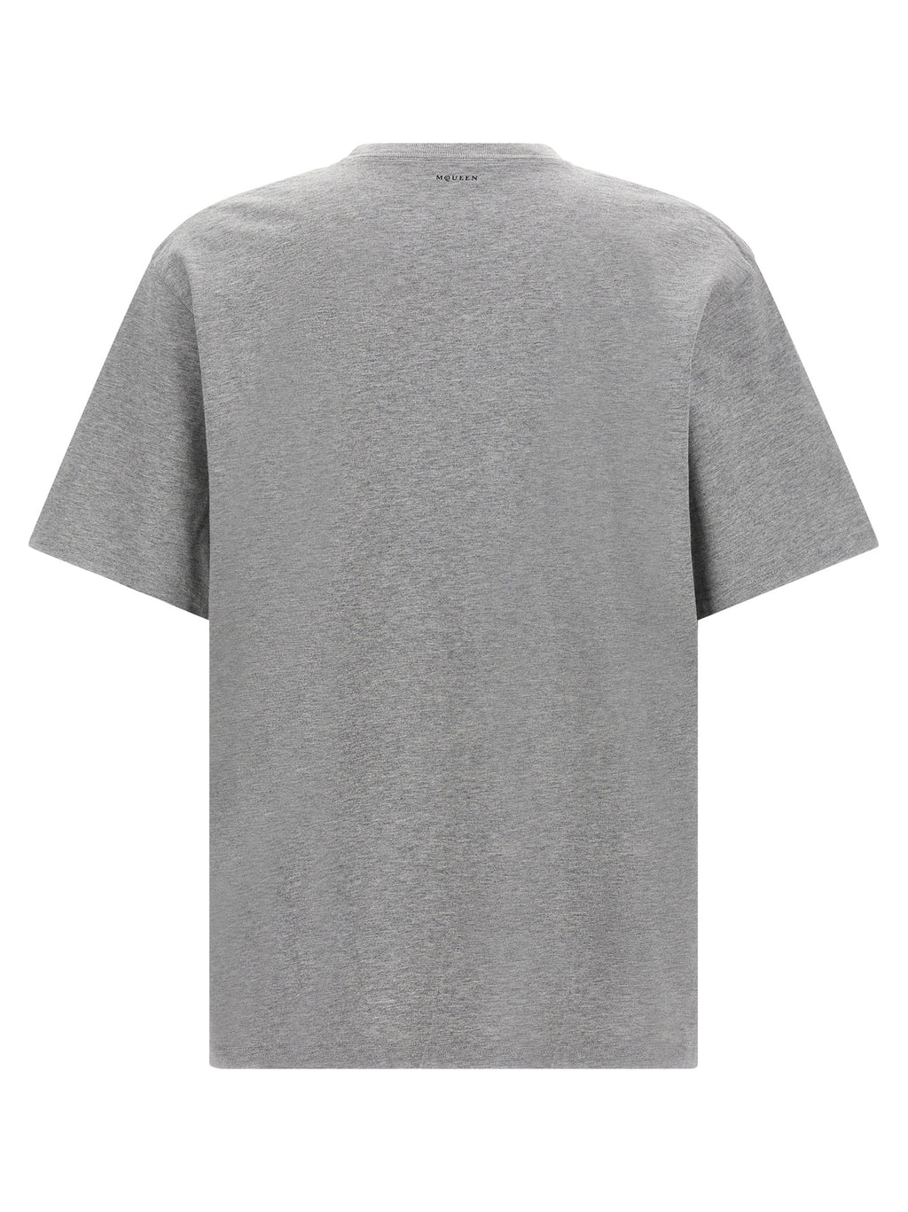 Gray Cotton Jersey Skull Print T-Shirt