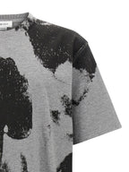 Gray Cotton Jersey Skull Print T-Shirt