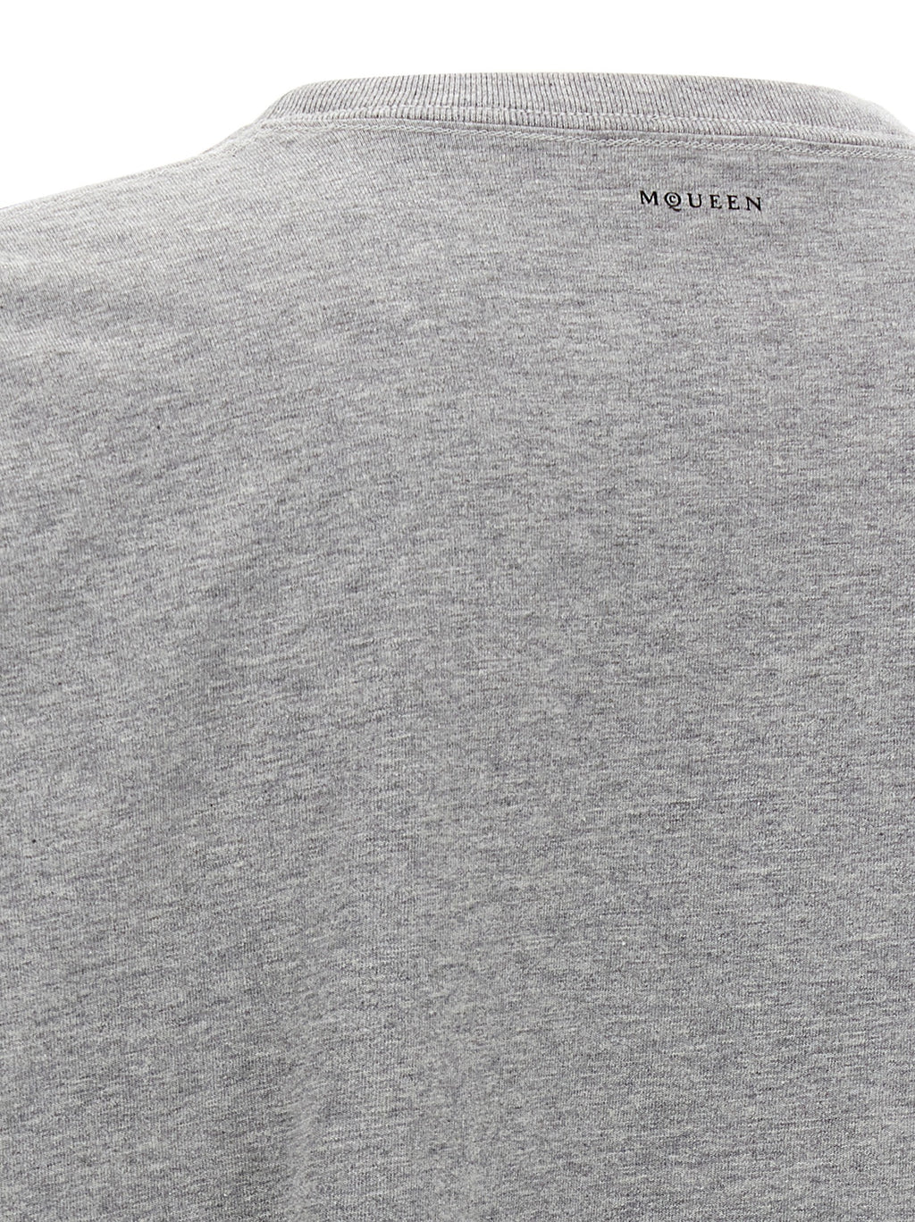Gray Cotton Jersey Skull Print T-Shirt