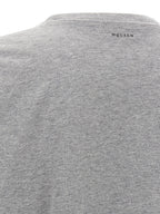 Gray Cotton Jersey Skull Print T-Shirt
