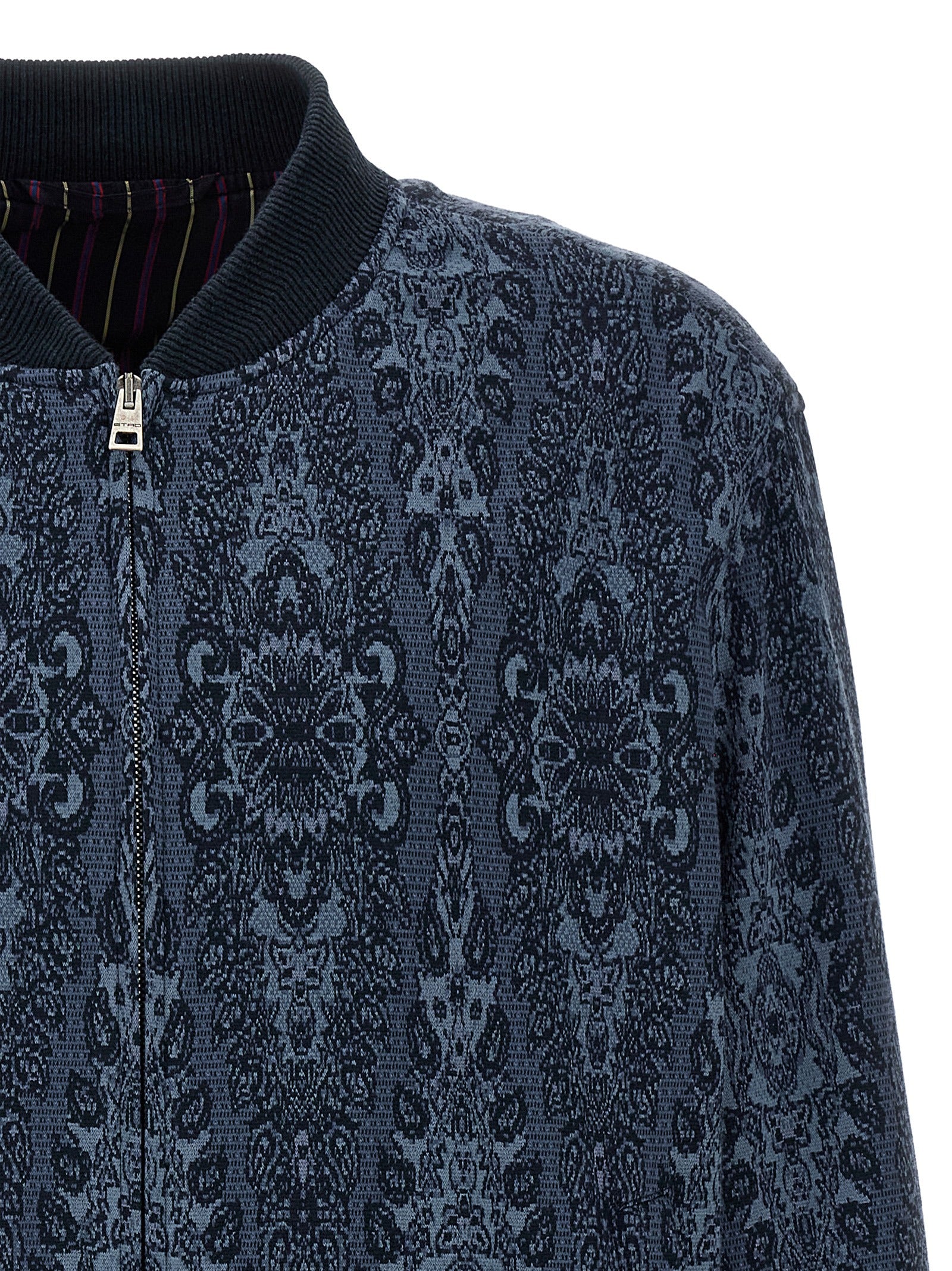 Jacquard Cotton & Viscose Bomber Jacket