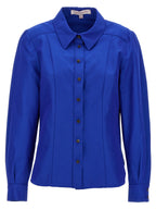 Blue Cotton-Viscose Blouse